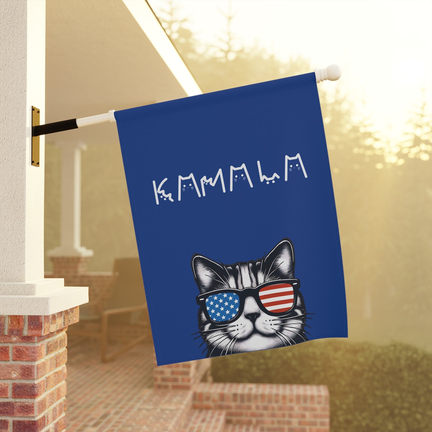Kamala Harris Cat Garden House Flag