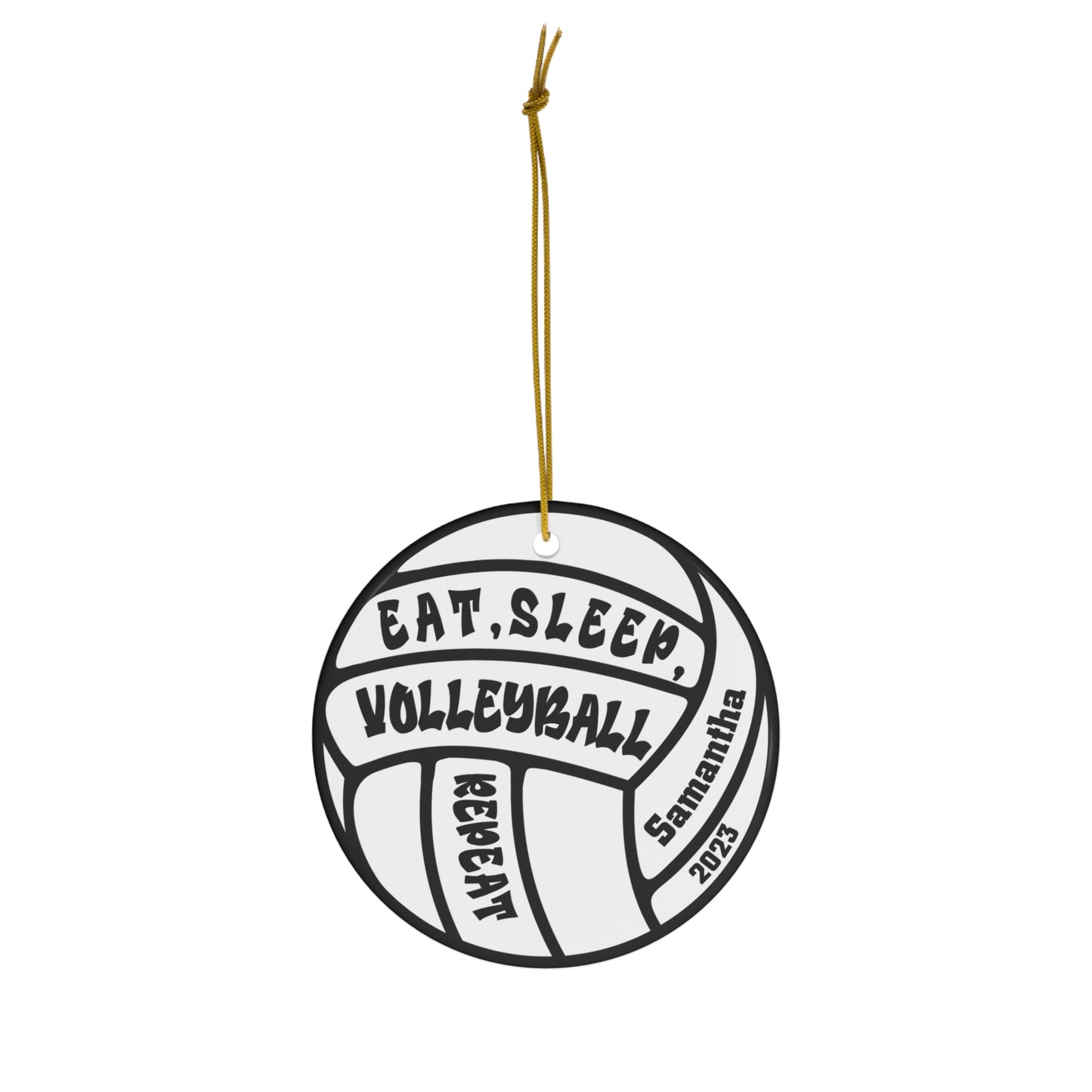 Eat Sleep Volleyball Repeat Volleyball Ornament
