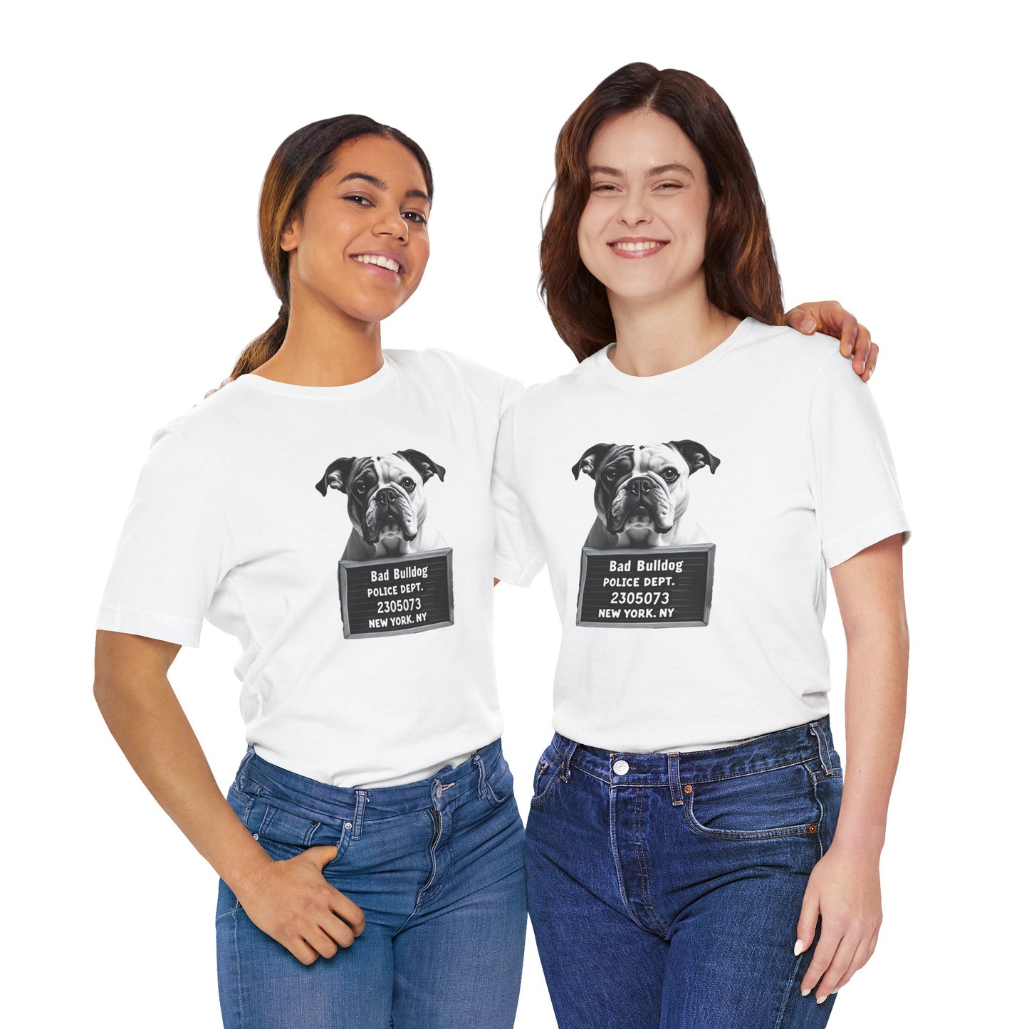 Funny Bad Bulldog Mugshot T-Shirt