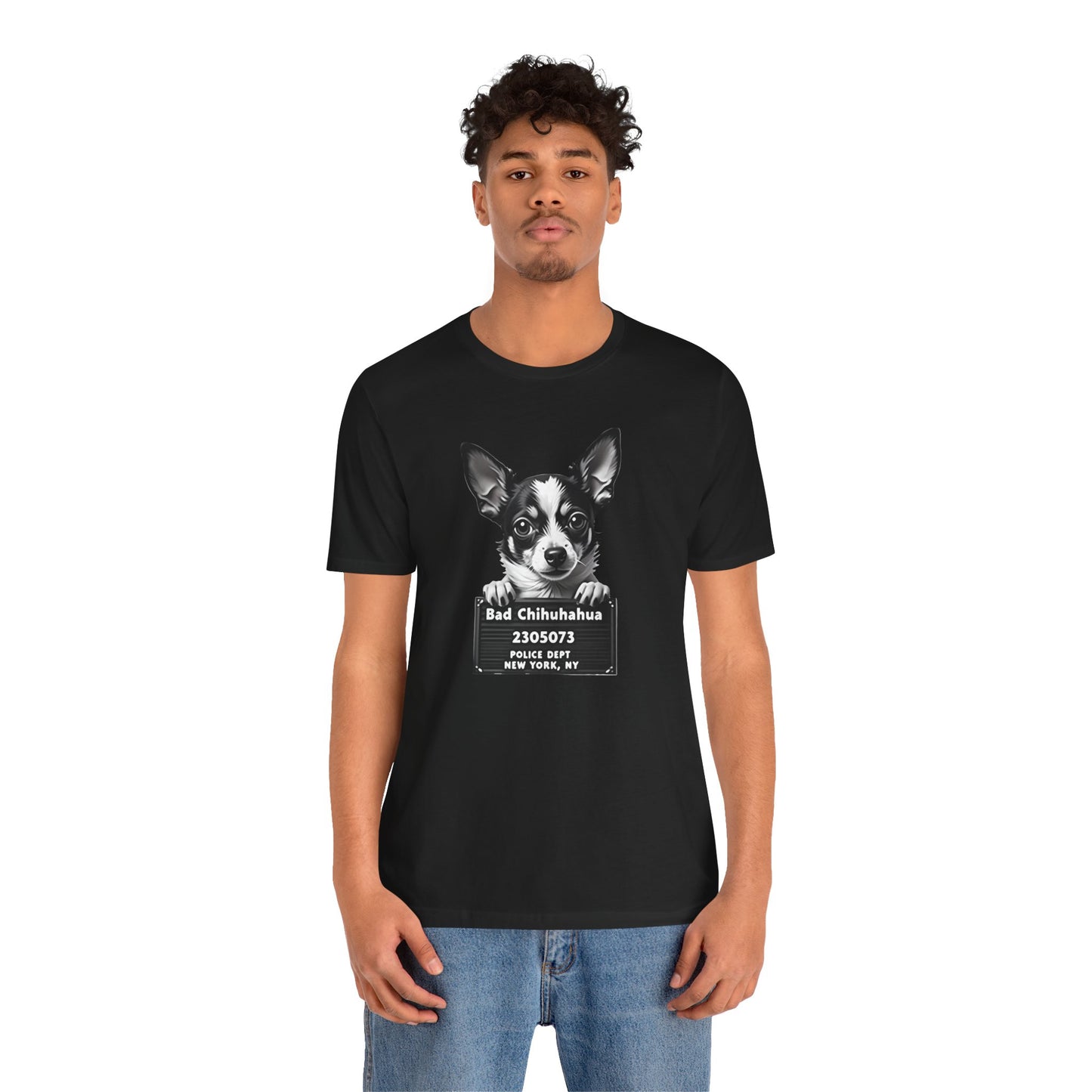 Funny Bad Chihuahua Mugshot T-Shirt