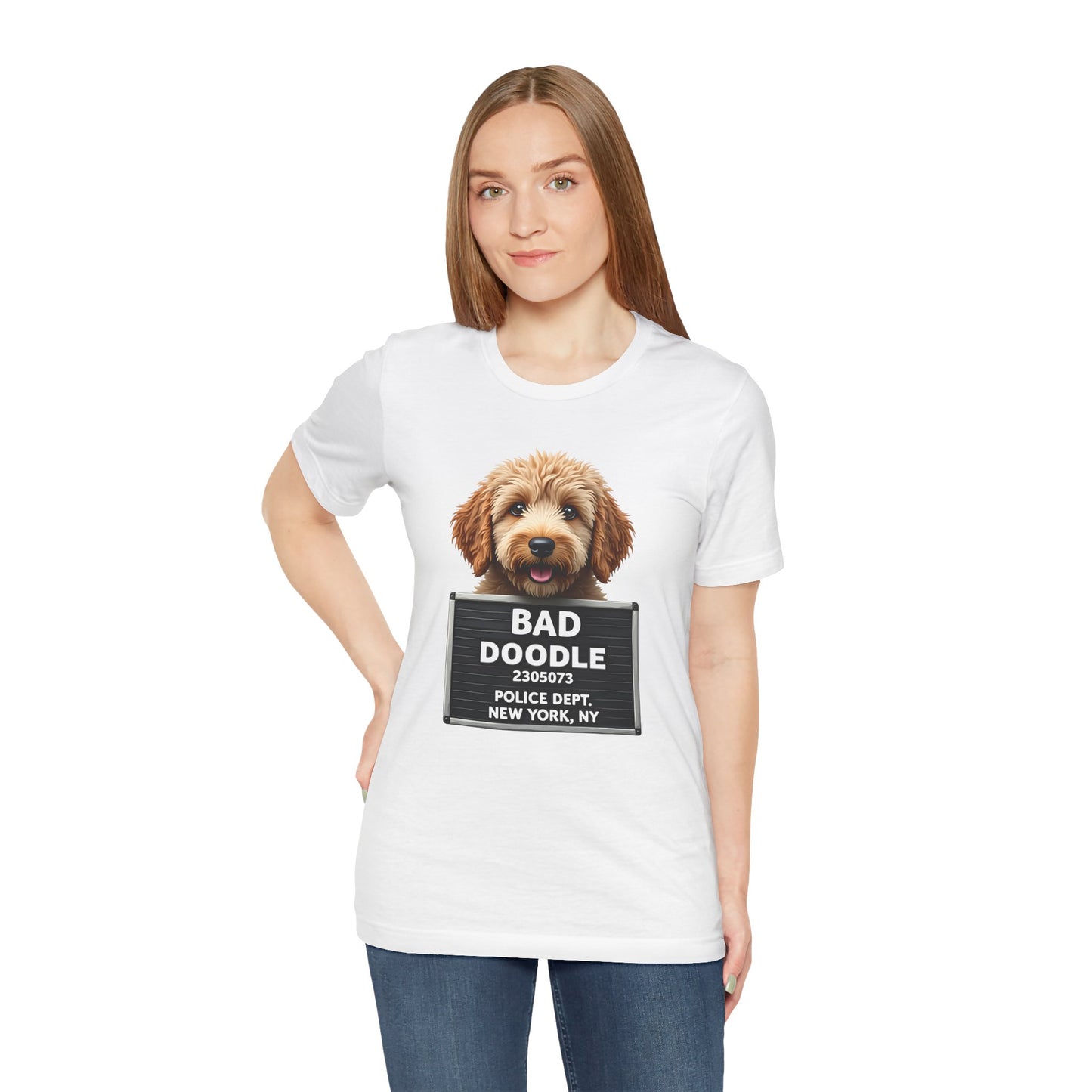 Funny Bad Goldendoodle Mugshot T-Shirt