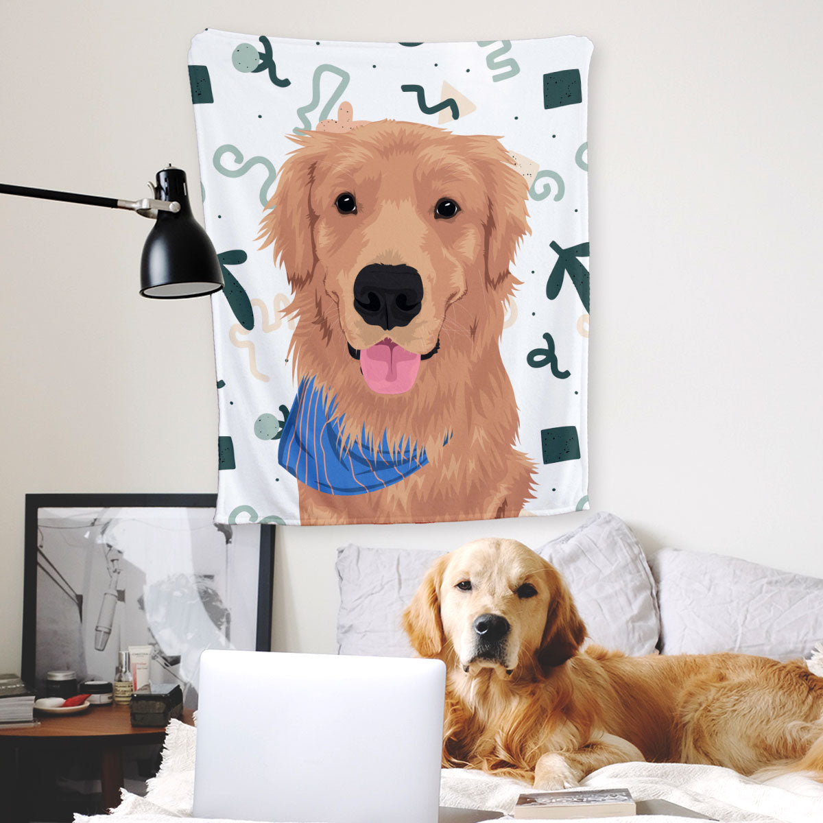 Custom Pet Blanket - Photo Drawing