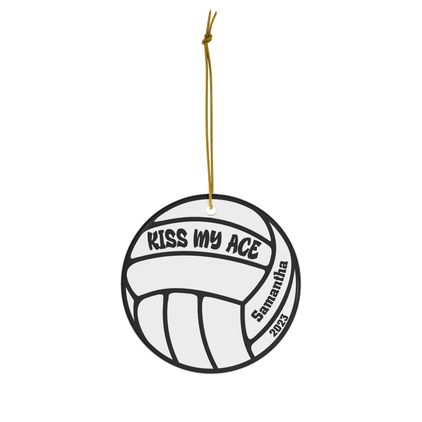 Kiss My Ace Custom Name Volleyball Ornament