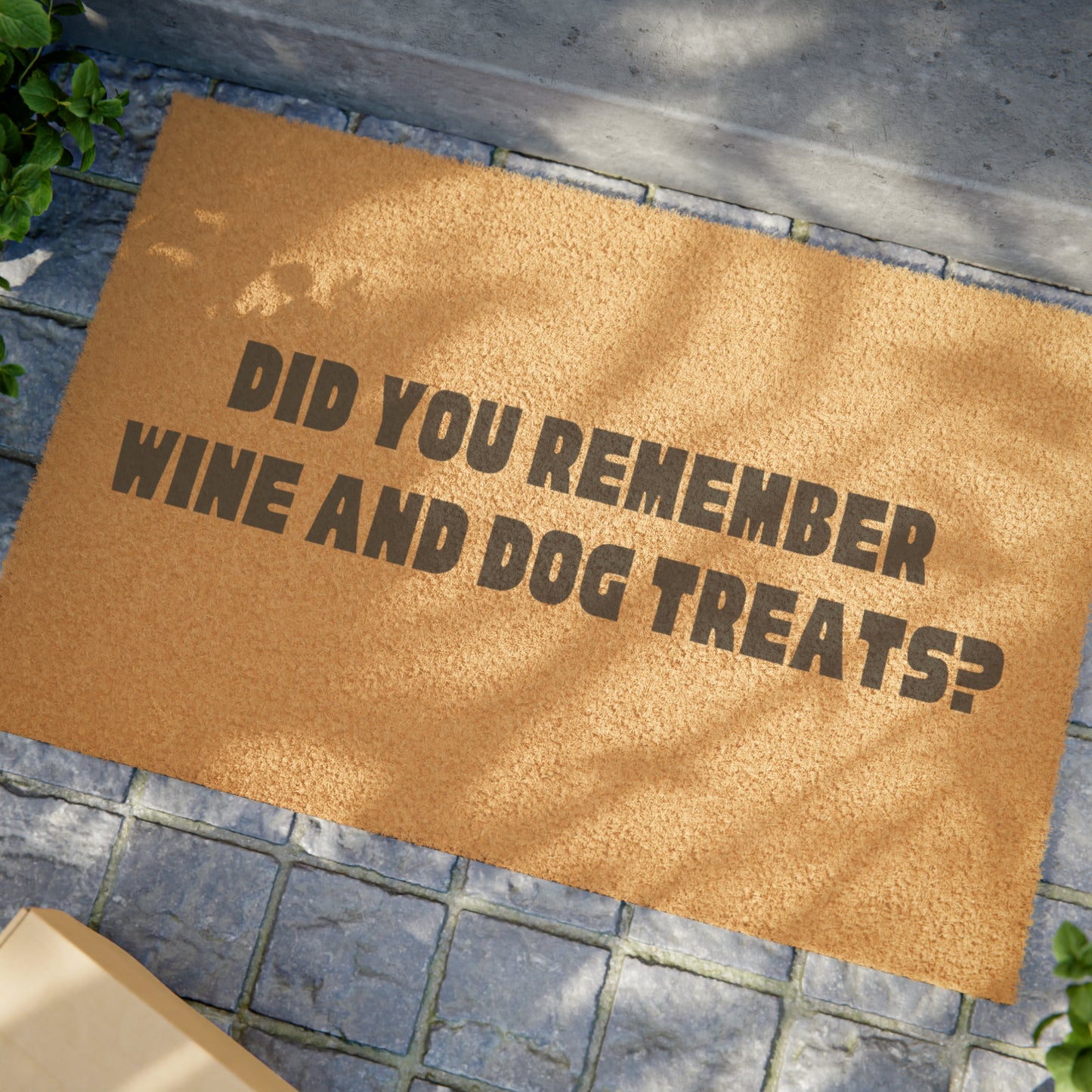 Welcome Doormat for Front or Back Door, Dogs and Wine