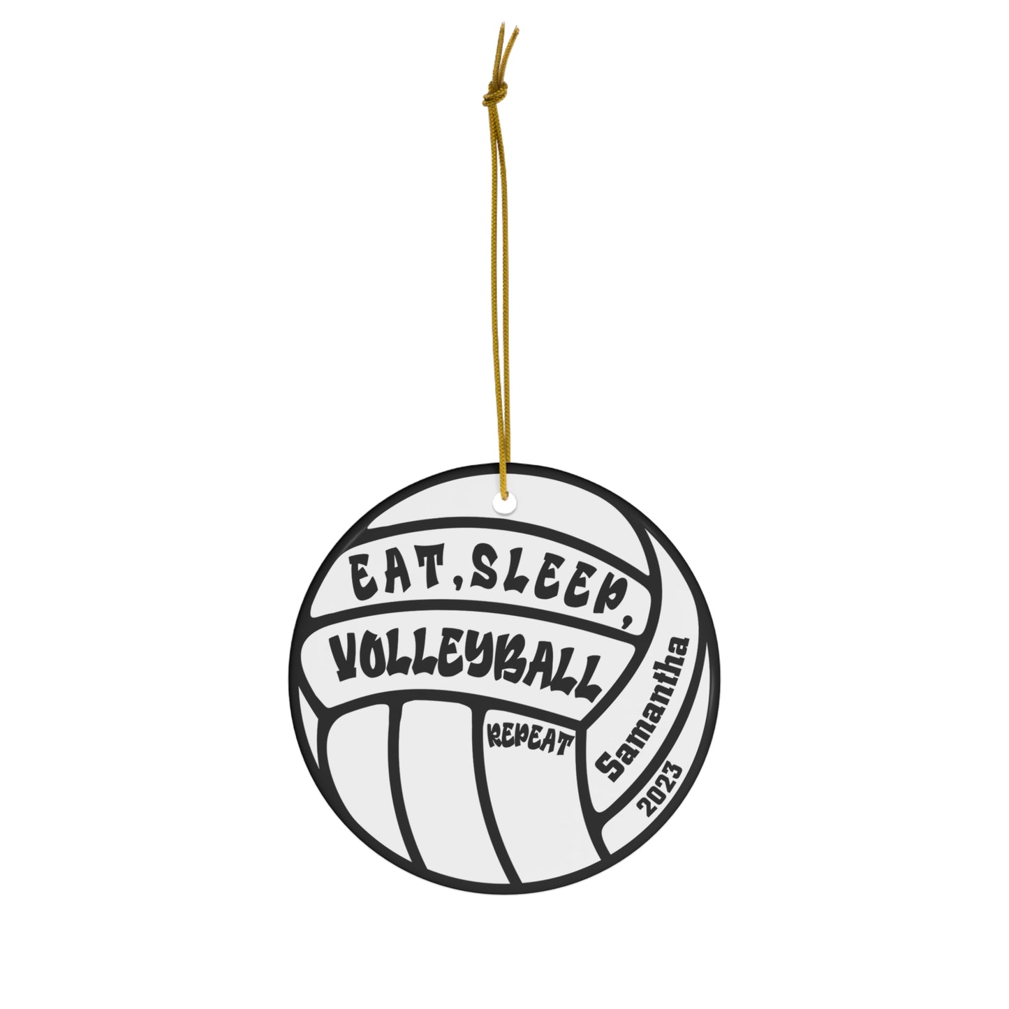 Eat Sleep Volleyball Repeat Volleyball Ornament