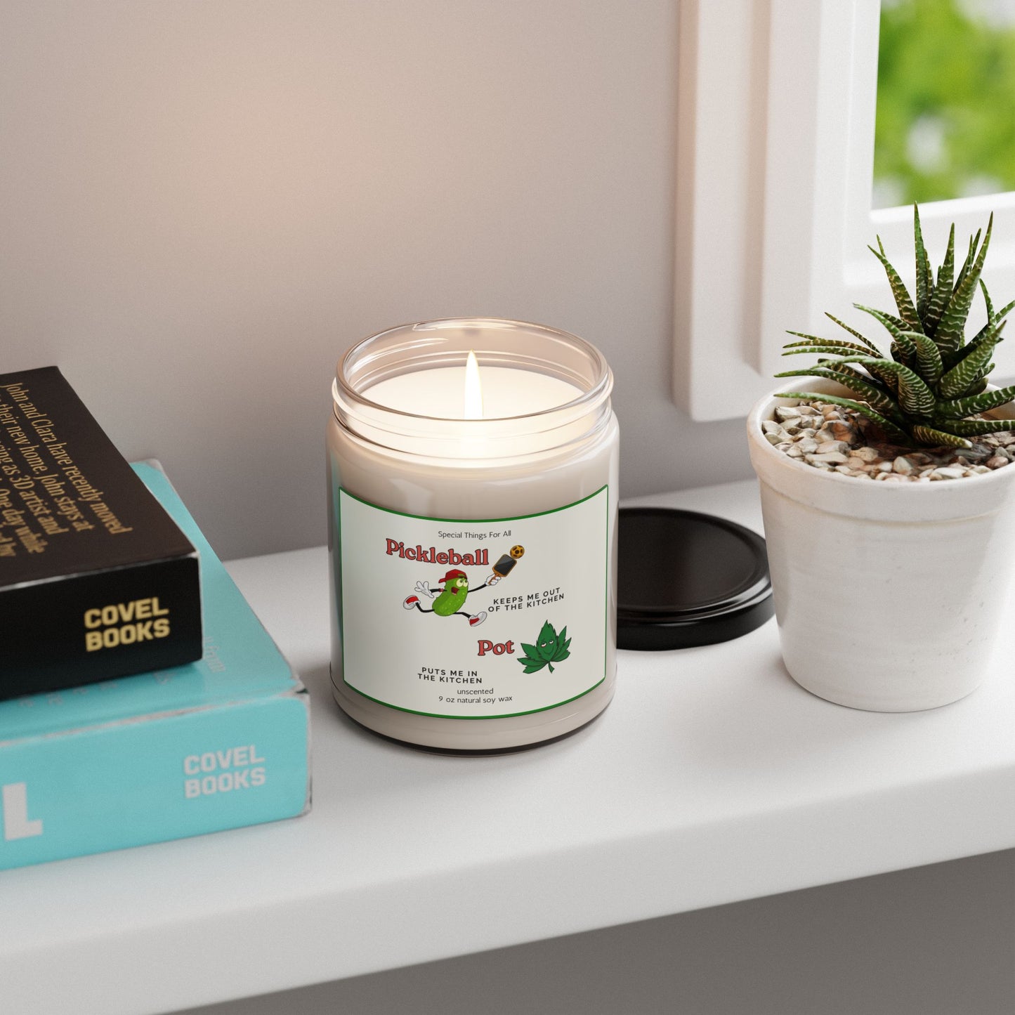 Pickleball and Pot Humorous Candle