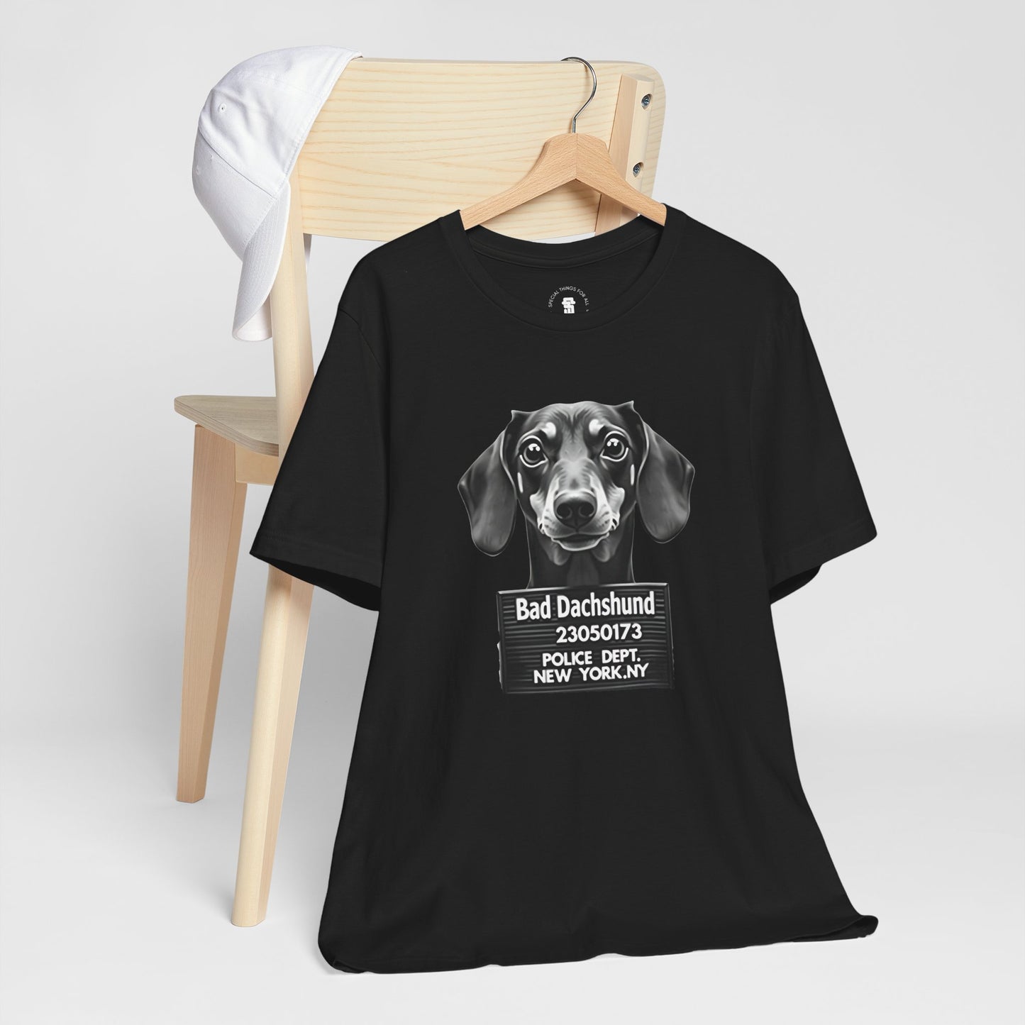 Funny Bad Dachshund Mugshot T-Shirt