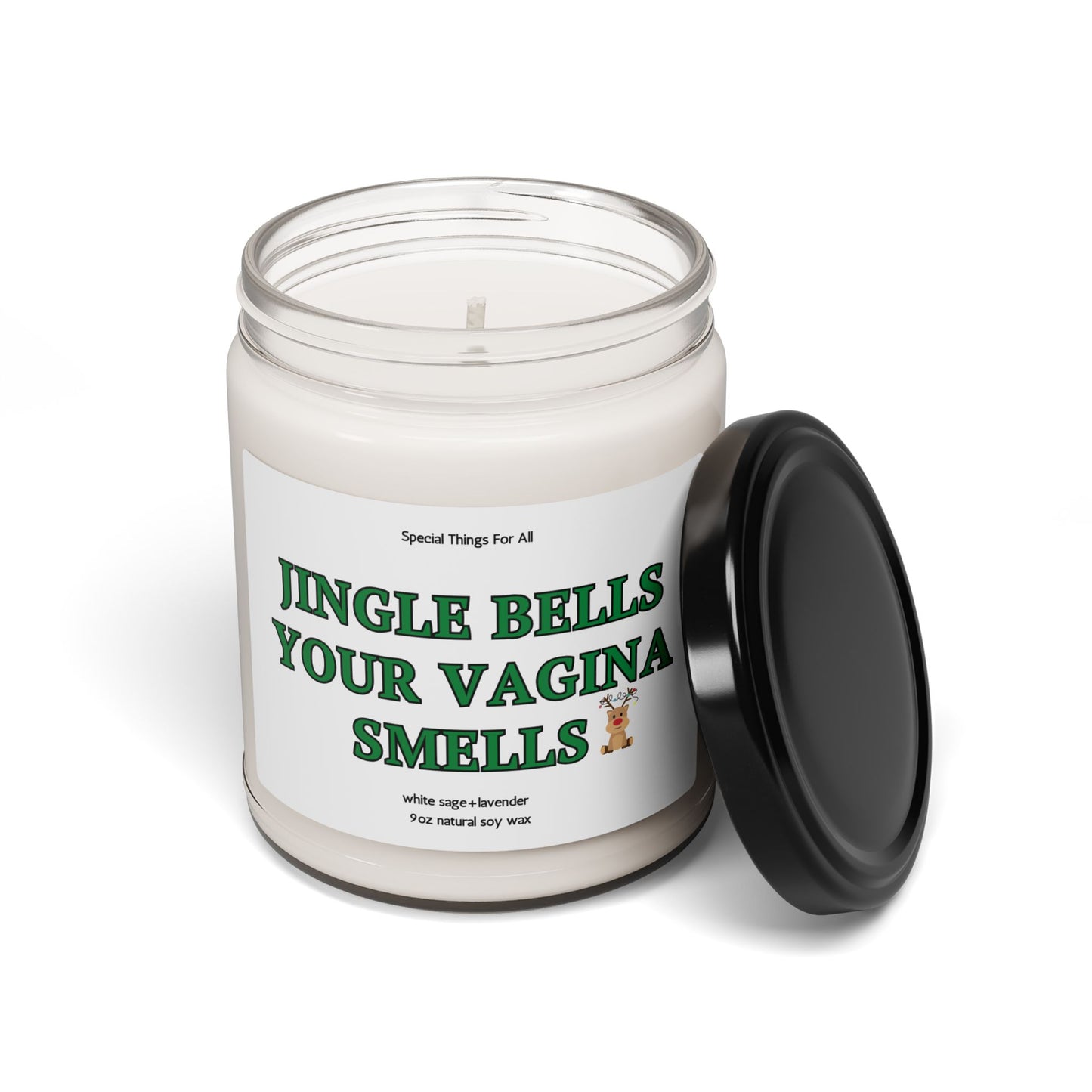 Jingle Bells Your Vagina Smells Glass Candle