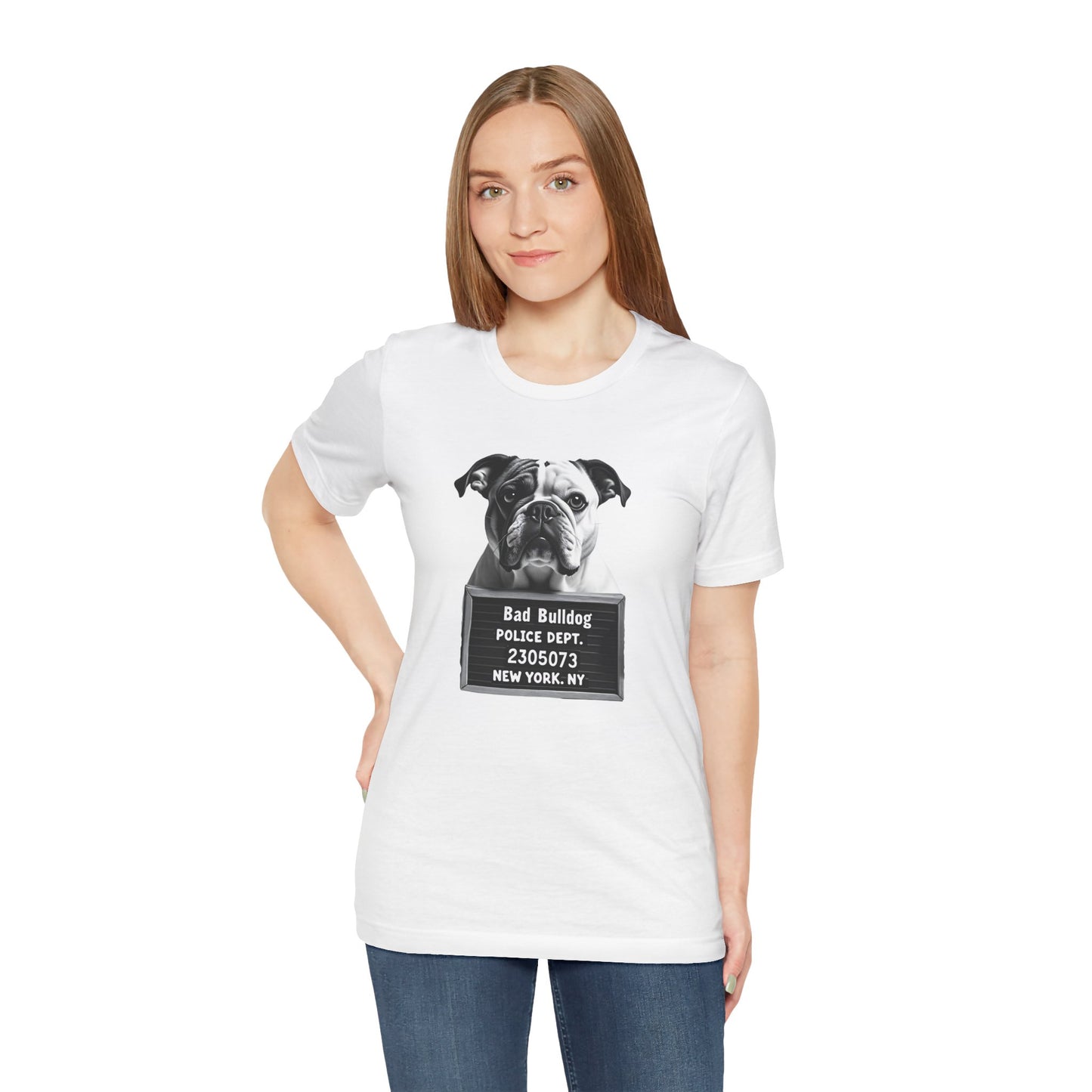 Funny Bad Bulldog Mugshot T-Shirt