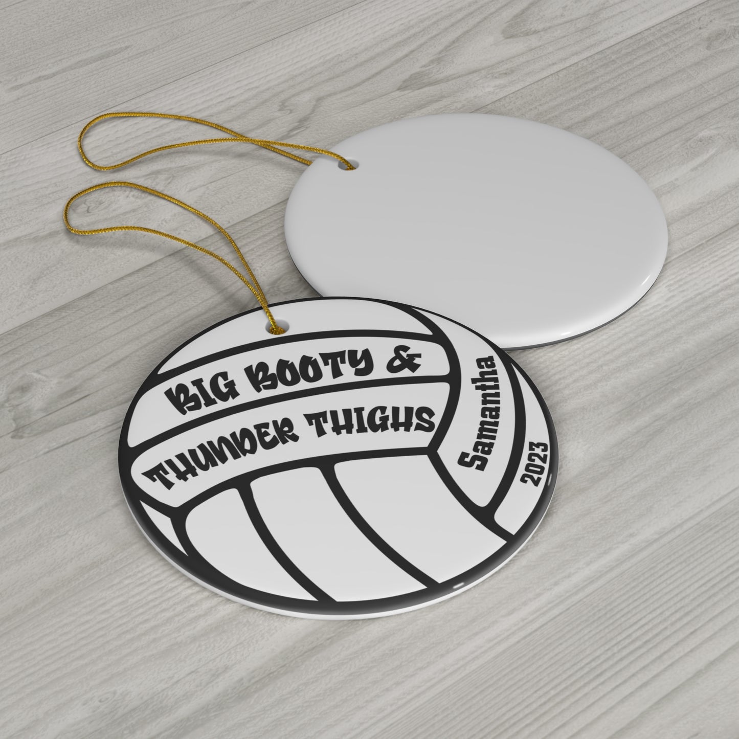 Big Booty Thunder Thighs Custom Name Volleyball Ornament