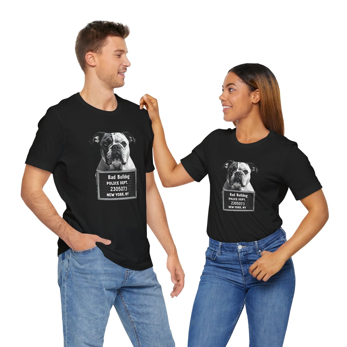 Funny Bad Bulldog Mugshot T-Shirt