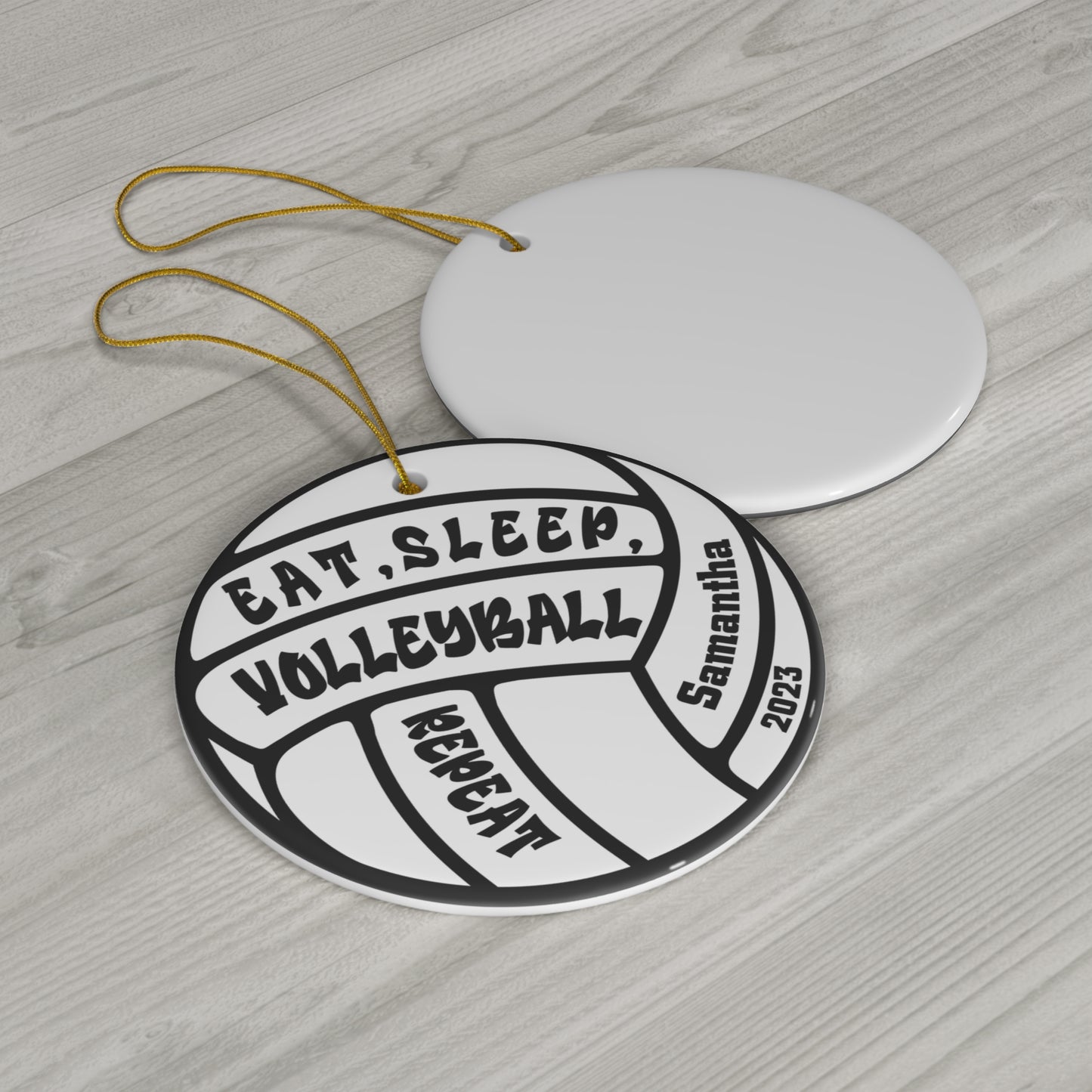 Eat Sleep Volleyball Repeat Volleyball Ornament