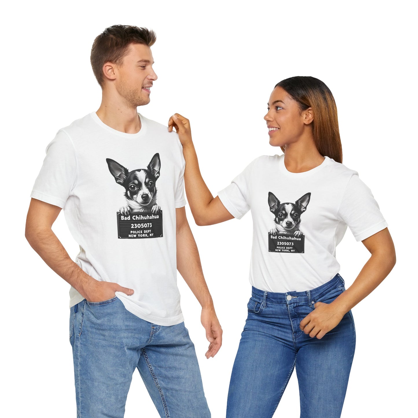 Funny Bad Chihuahua Mugshot T-Shirt