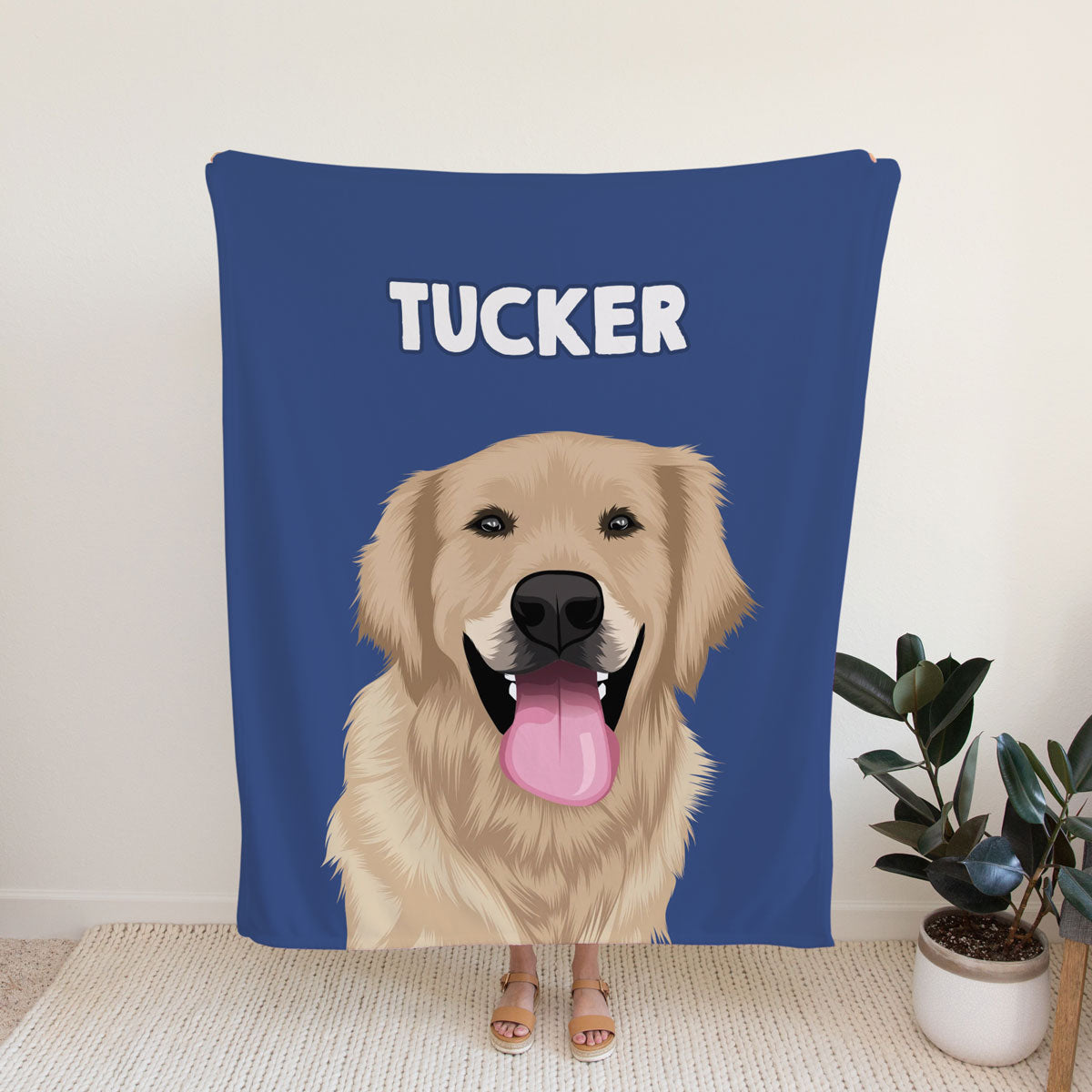 Custom Dog Portrait Blanket