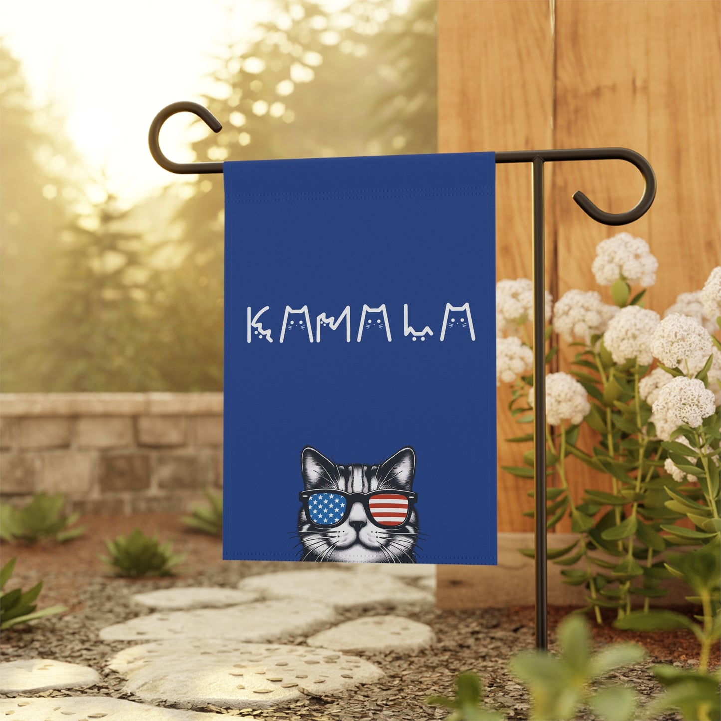 Kamala Harris Cat Garden House Flag