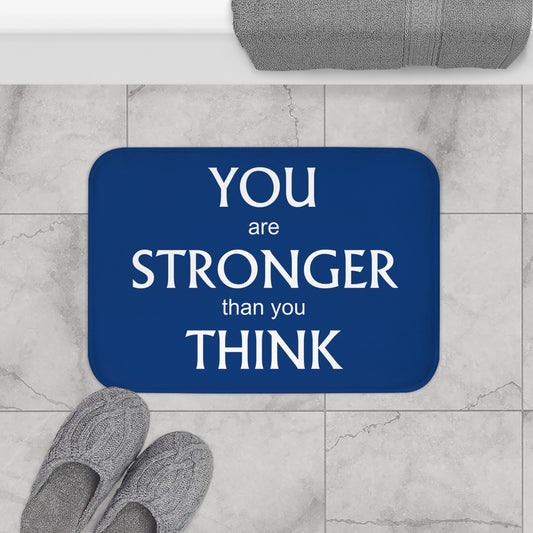 Bath Mat, You Are Strong Memory Foam Microfiber Non Slip Absorbant Shower Mat, Self Esteem Positive Message Rug, Apartment Decor