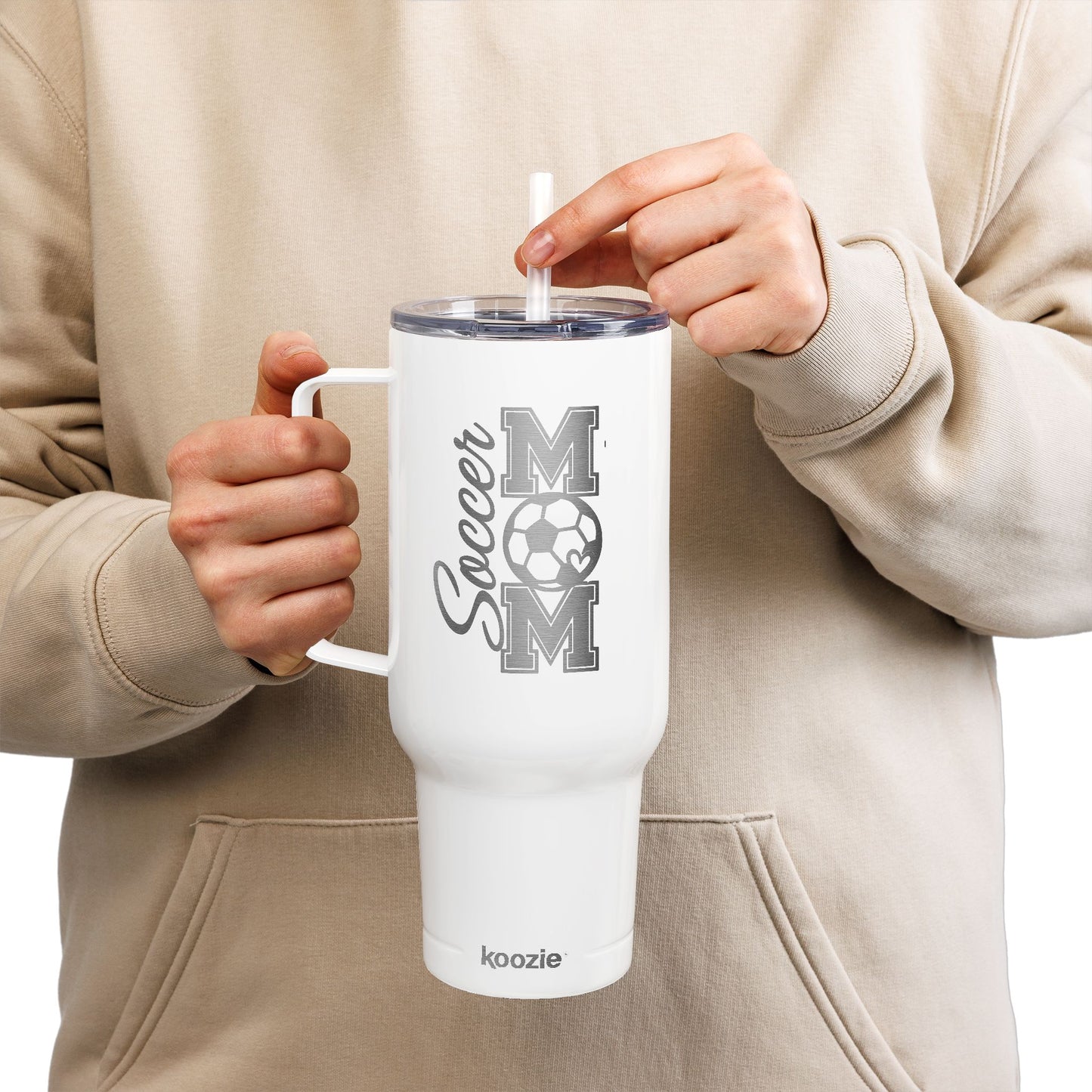 Soccer Mom Insulated Tumbler, 40oz Engraved Travel Mug, Personalized Drinkware for Sports Moms, Gifts for Soccer Lovers, Sports Fan [...]