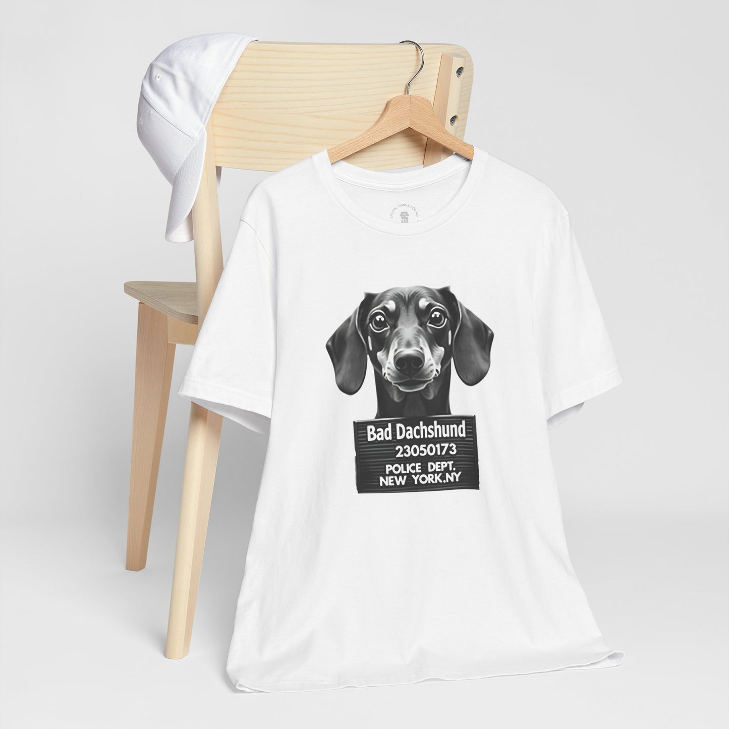 Funny Bad Dachshund Mugshot T-Shirt