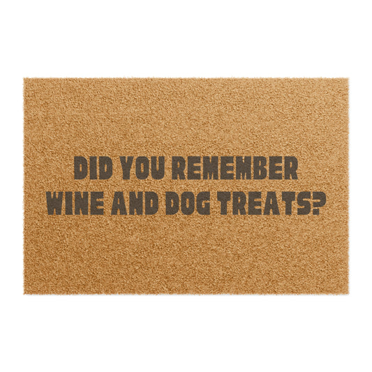 Welcome Doormat for Front or Back Door, Dogs and Wine