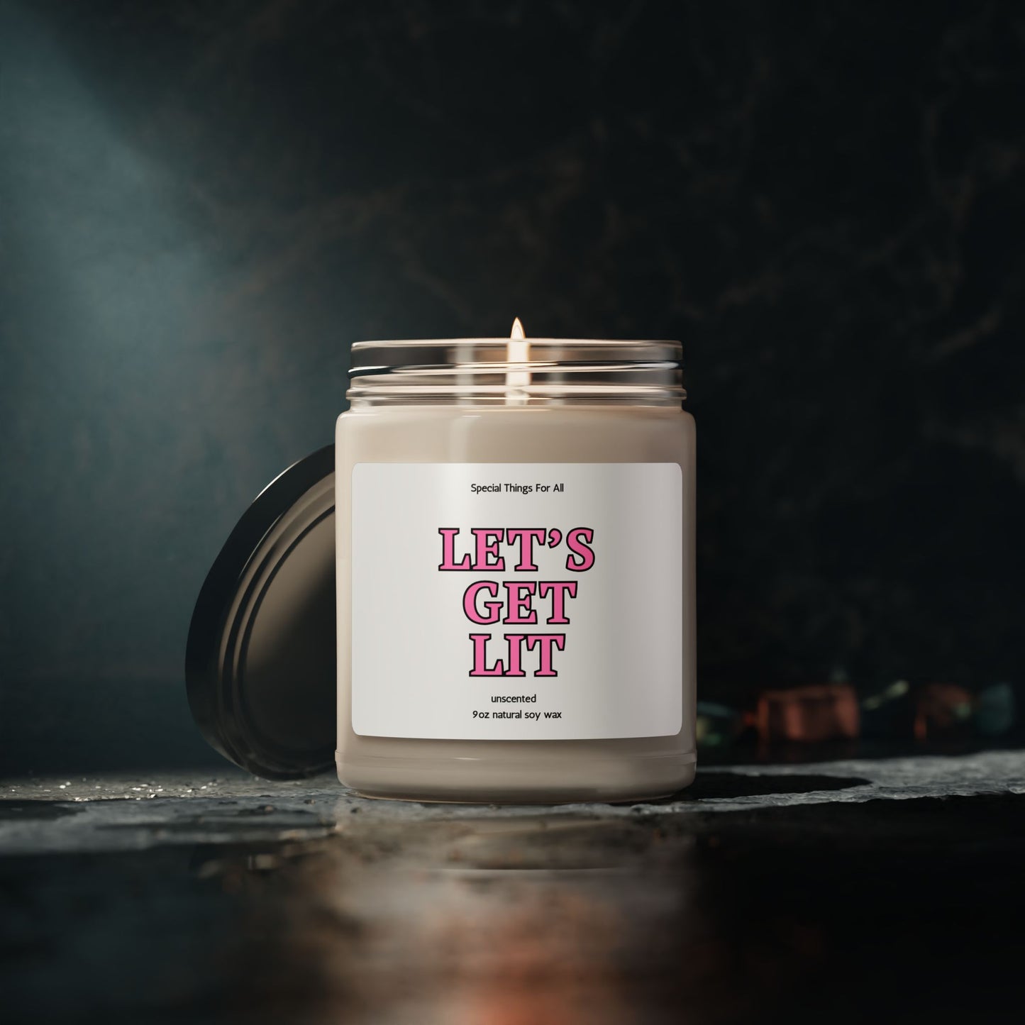 Valentine's Day Candle Let's Get Lit