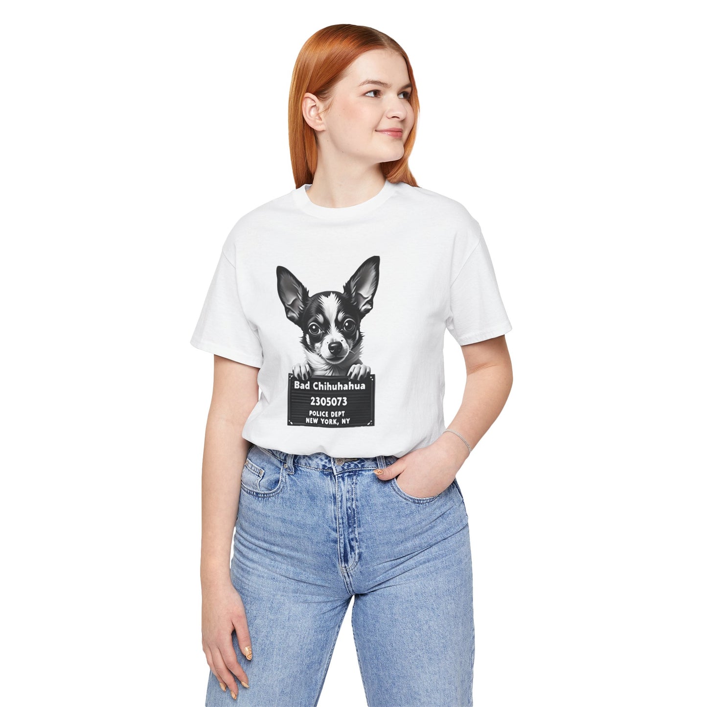 Funny Bad Chihuahua Mugshot T-Shirt