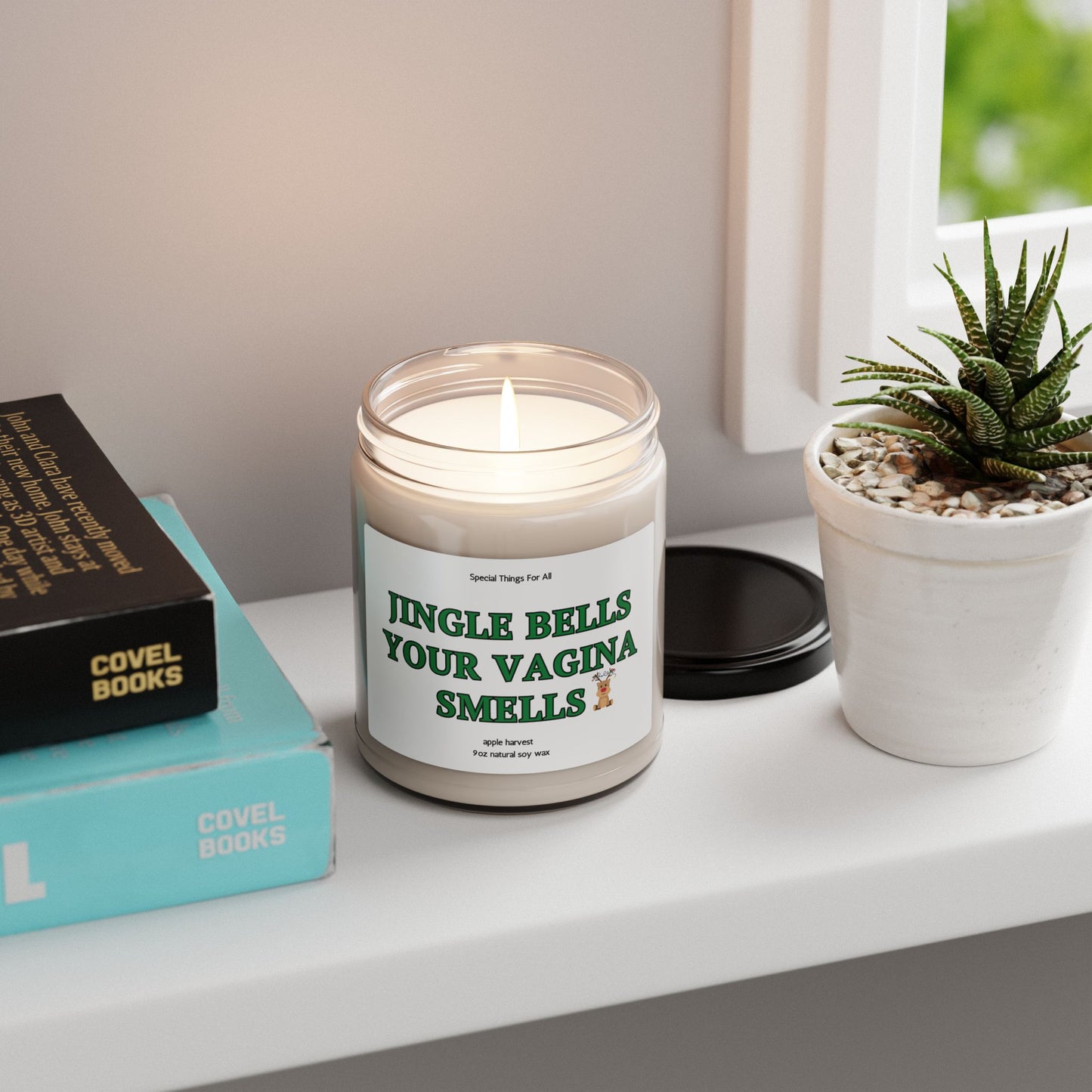 Jingle Bells Your Vagina Smells Glass Candle