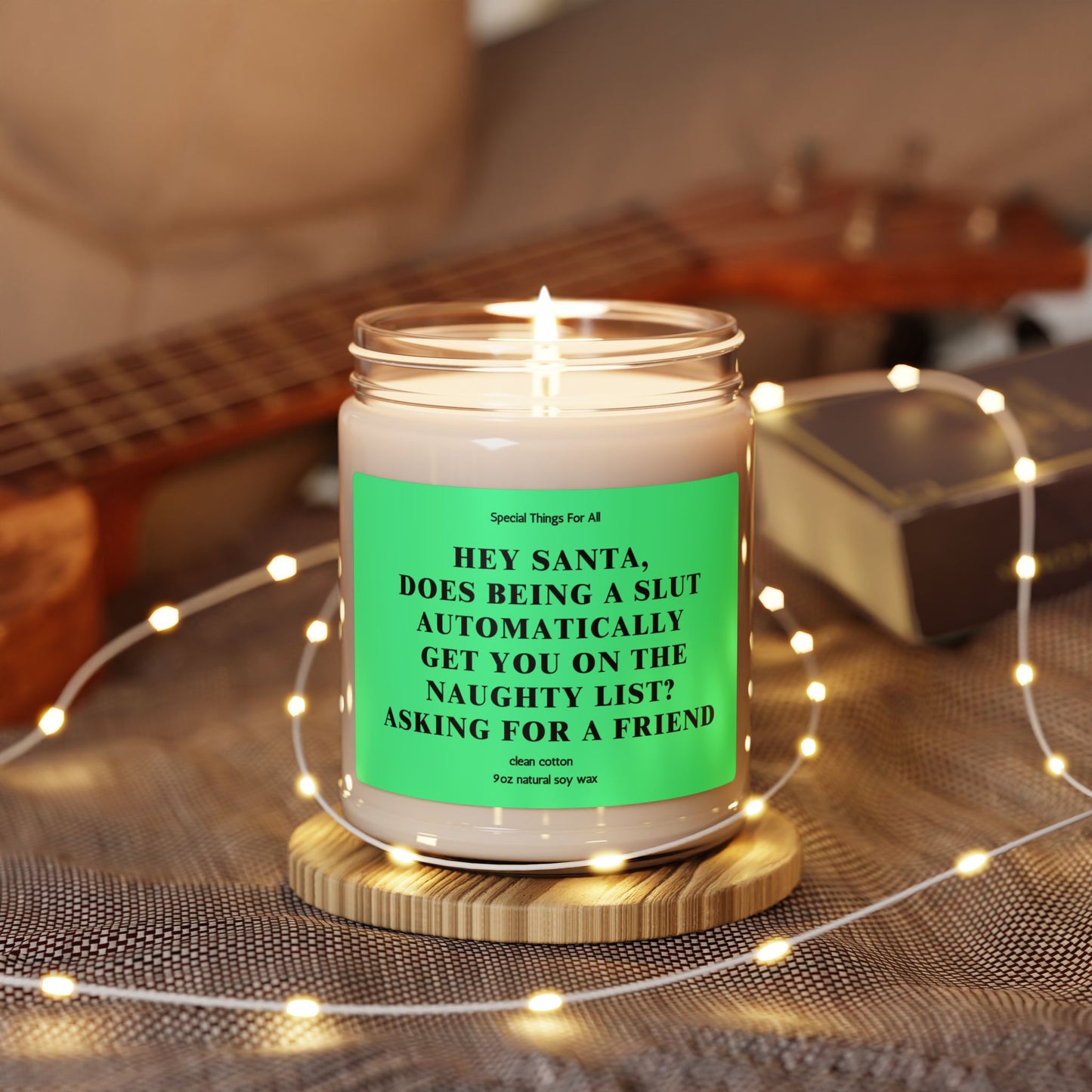 Hey Santa, Does Being A Slut Automatically Get You On the Naughty List Glass Candle