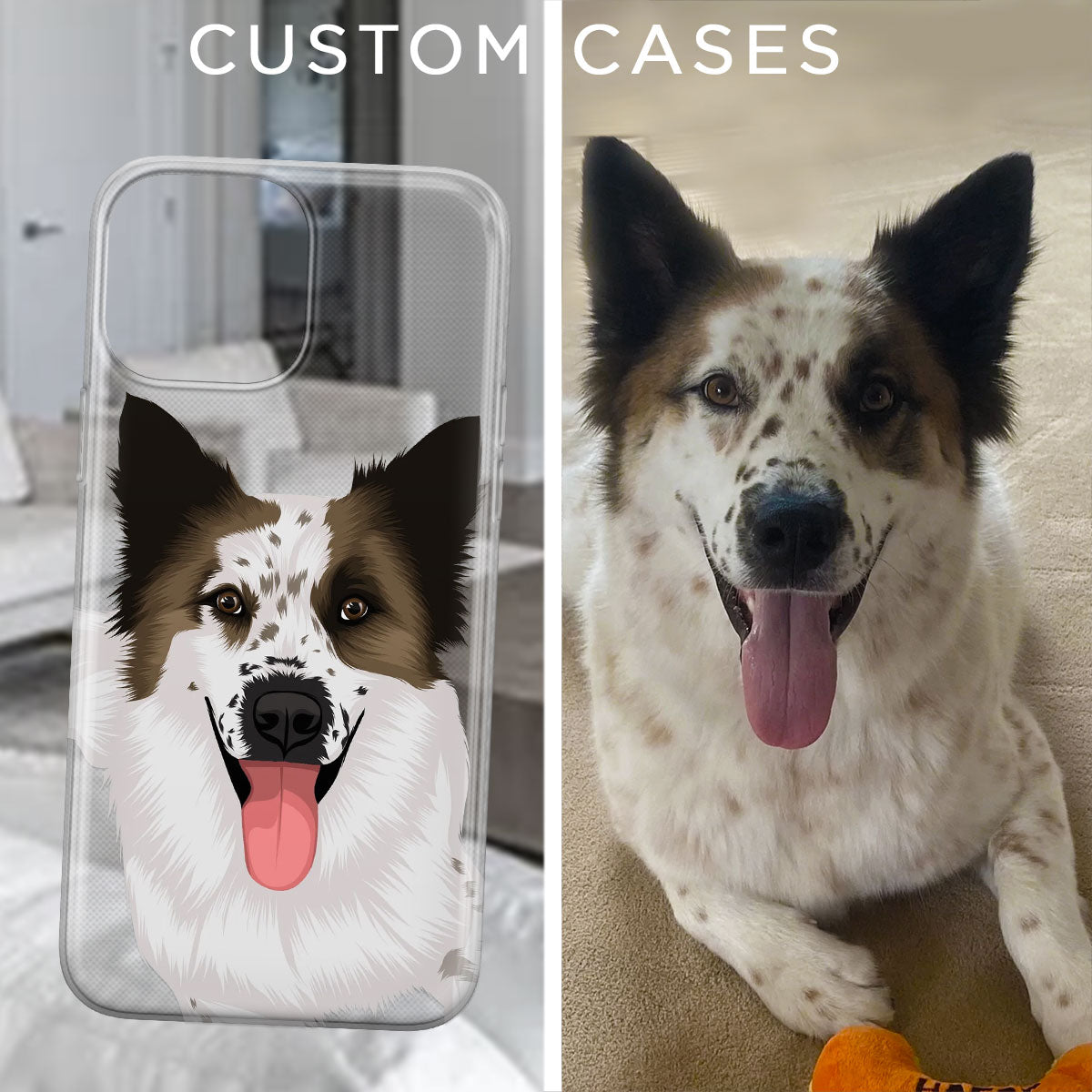 Custom Dog Drawing Clear Phone Case