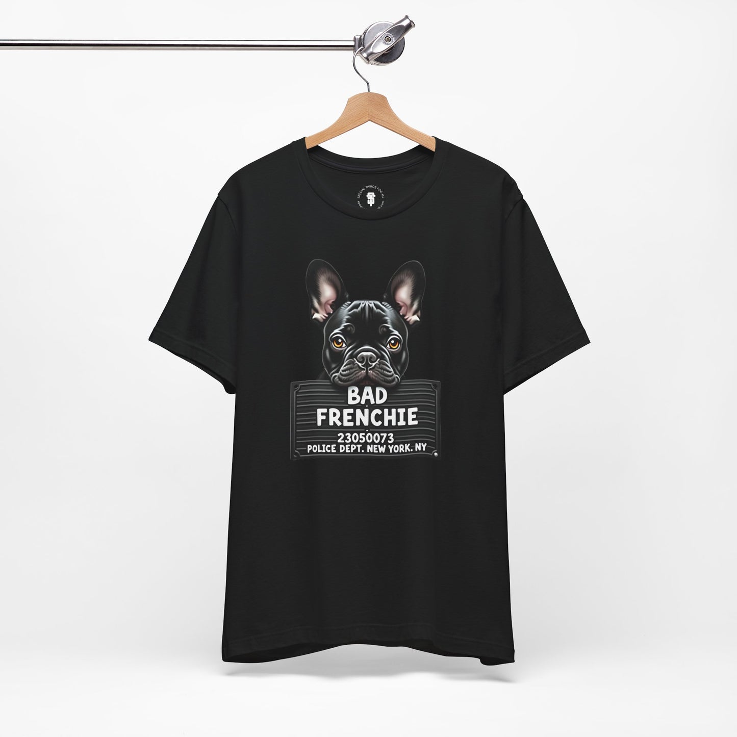 Funny Bad Frenchie Mugshot T-Shirt