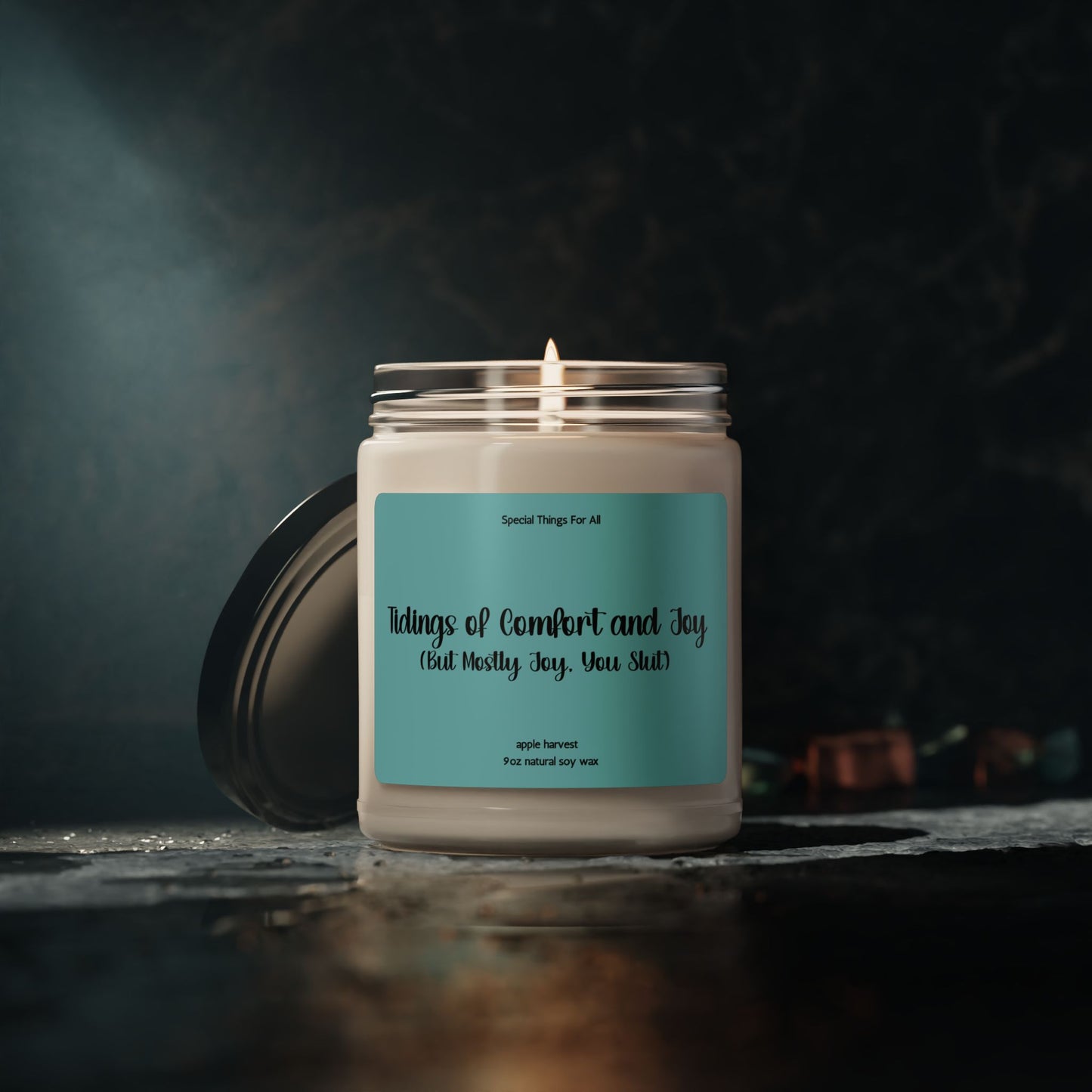 Tidings of Comfort and Joy But Mostly Joy You Slut Glass Candle