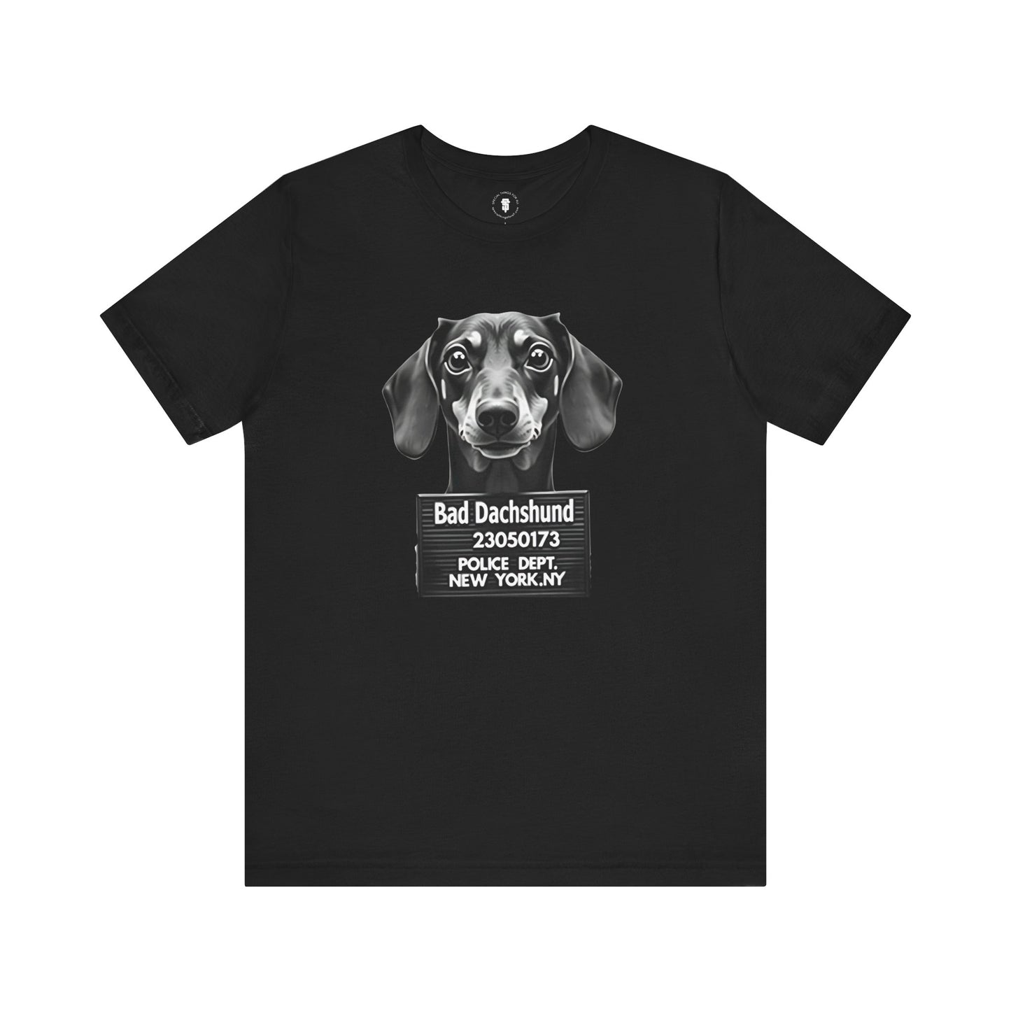 Funny Bad Dachshund Mugshot T-Shirt