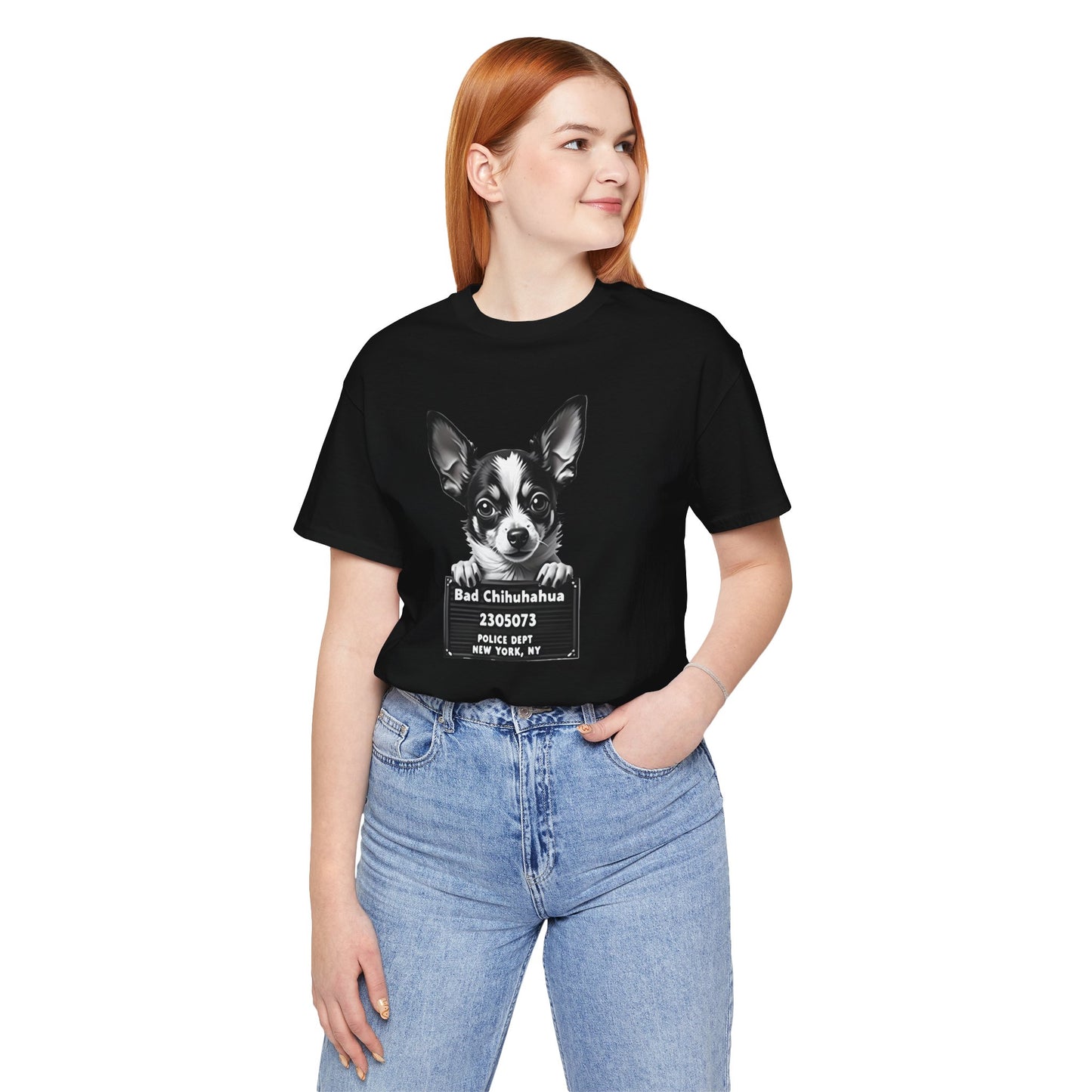 Funny Bad Chihuahua Mugshot T-Shirt