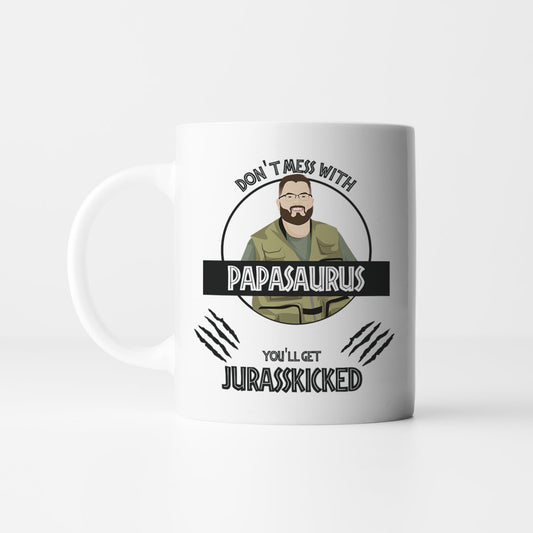 Don't Mess with Papasaurus Dad Mug Personalized