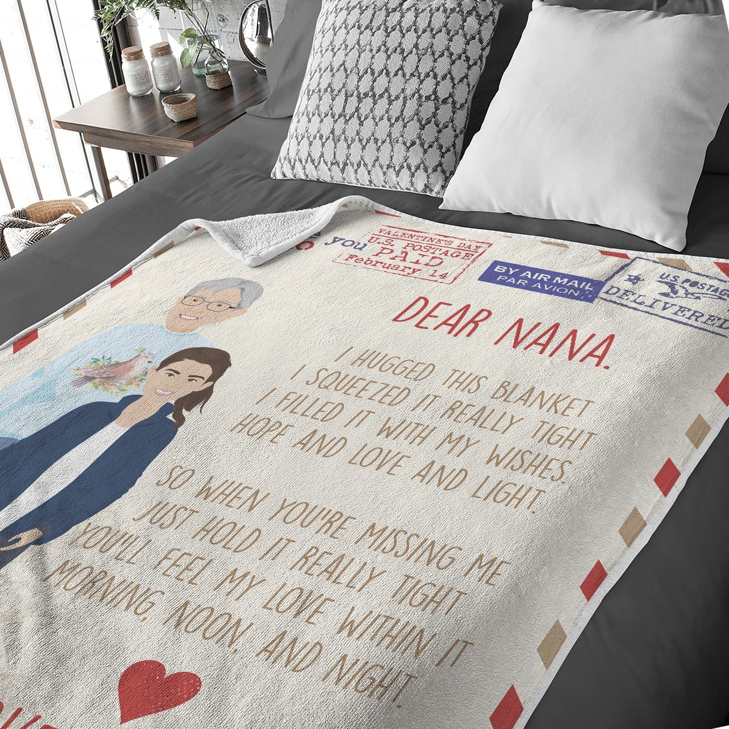 Dear Nana Personalized Letter Blanket