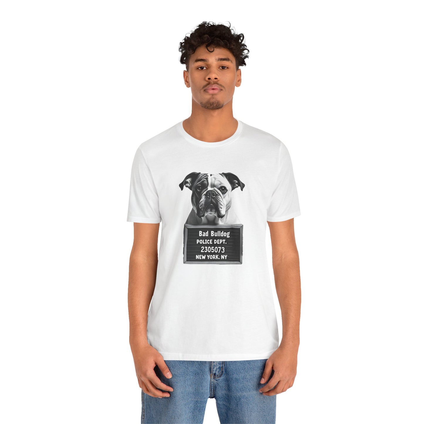 Funny Bad Bulldog Mugshot T-Shirt