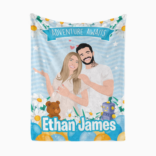 Custom Baby Shower Blanket, Personalized Throw Blanket