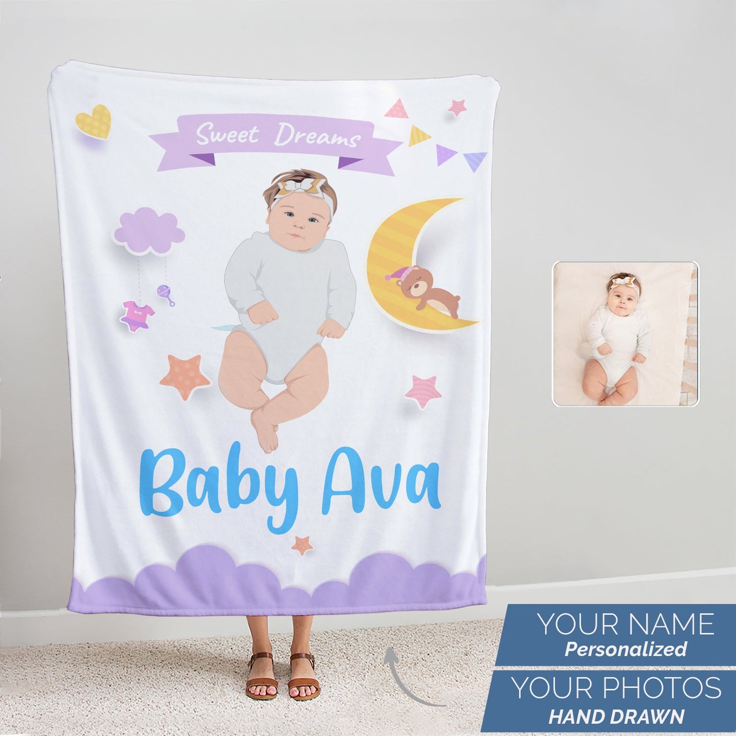 Personalized Sweet Dreams Baby Blanket