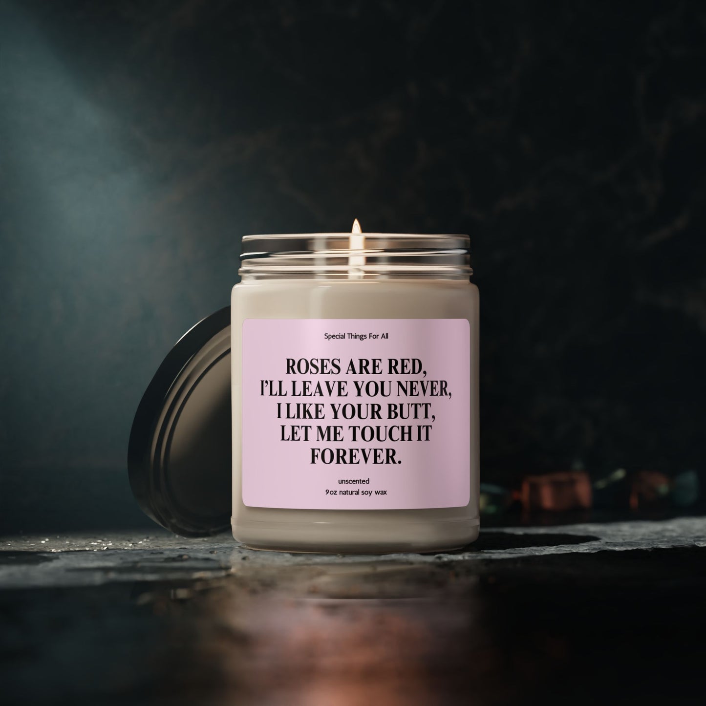 Valentine's Day Poem Candle Let Me Touch Your Butt Forever