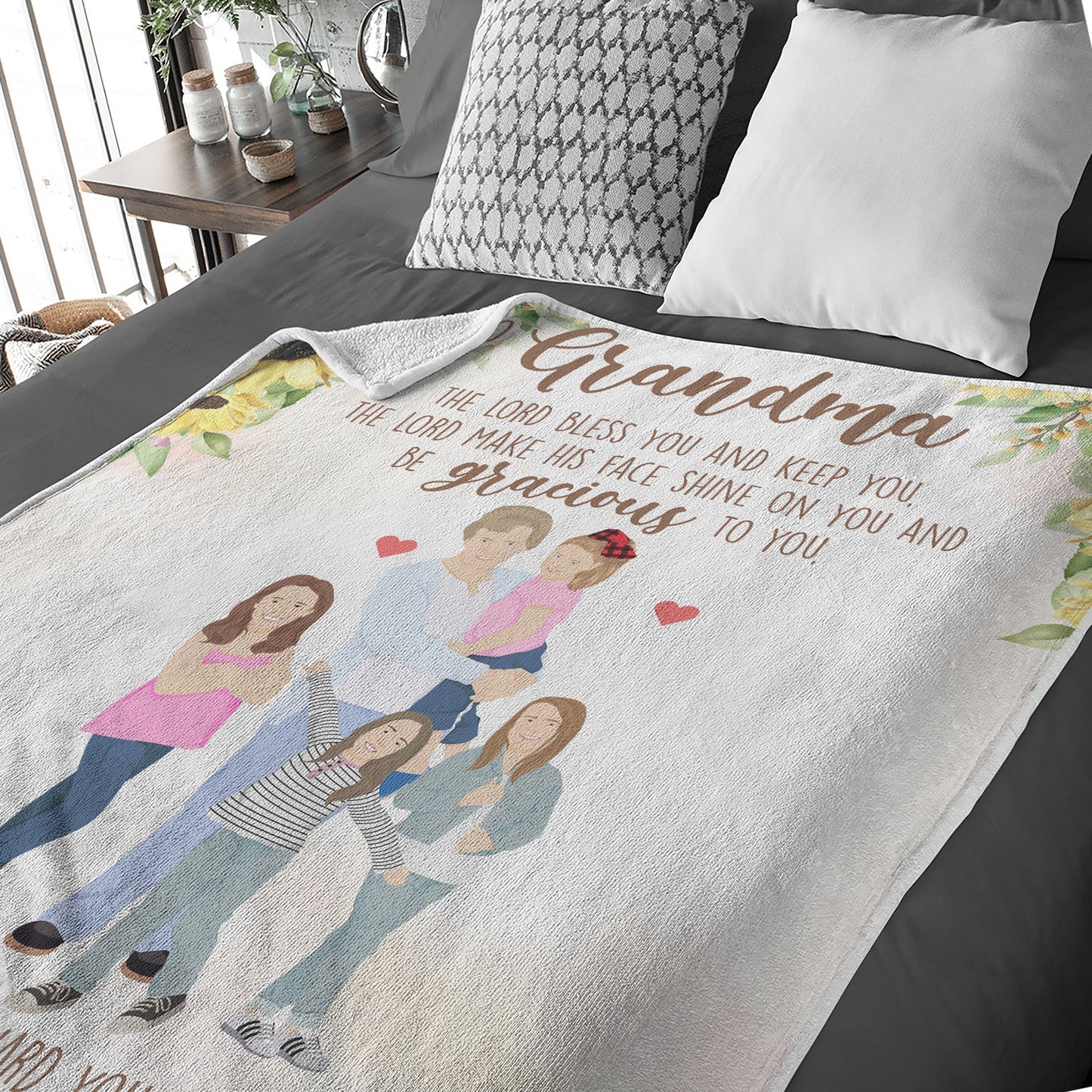 To Grandma From Grandkids Blanket Personalized