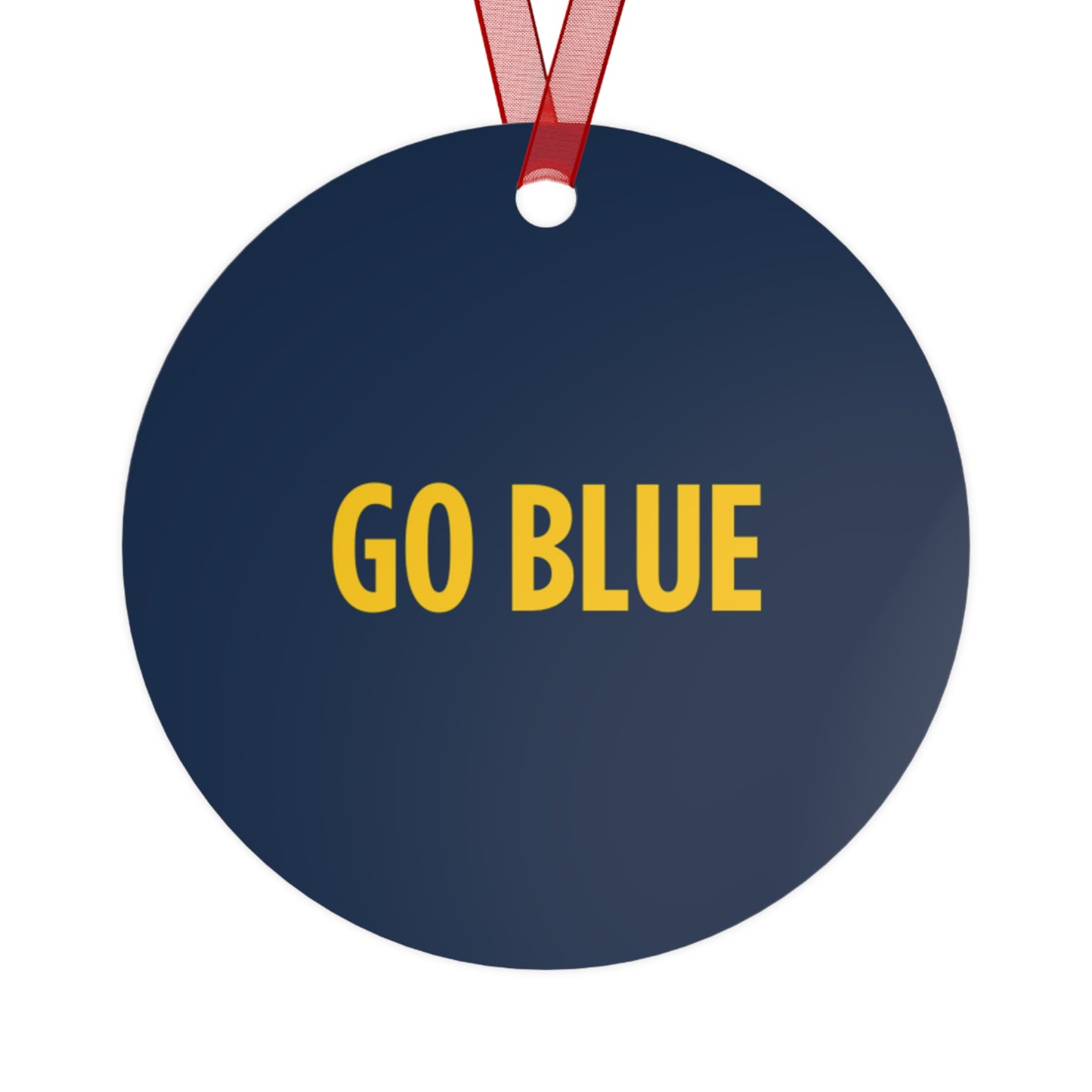 Michigan vs Everyone Ornaments. Four styles to choose from; Round, Oval, Christmas Tree and Bell. Front says Michigan vs Everyone, back says GO BLUE