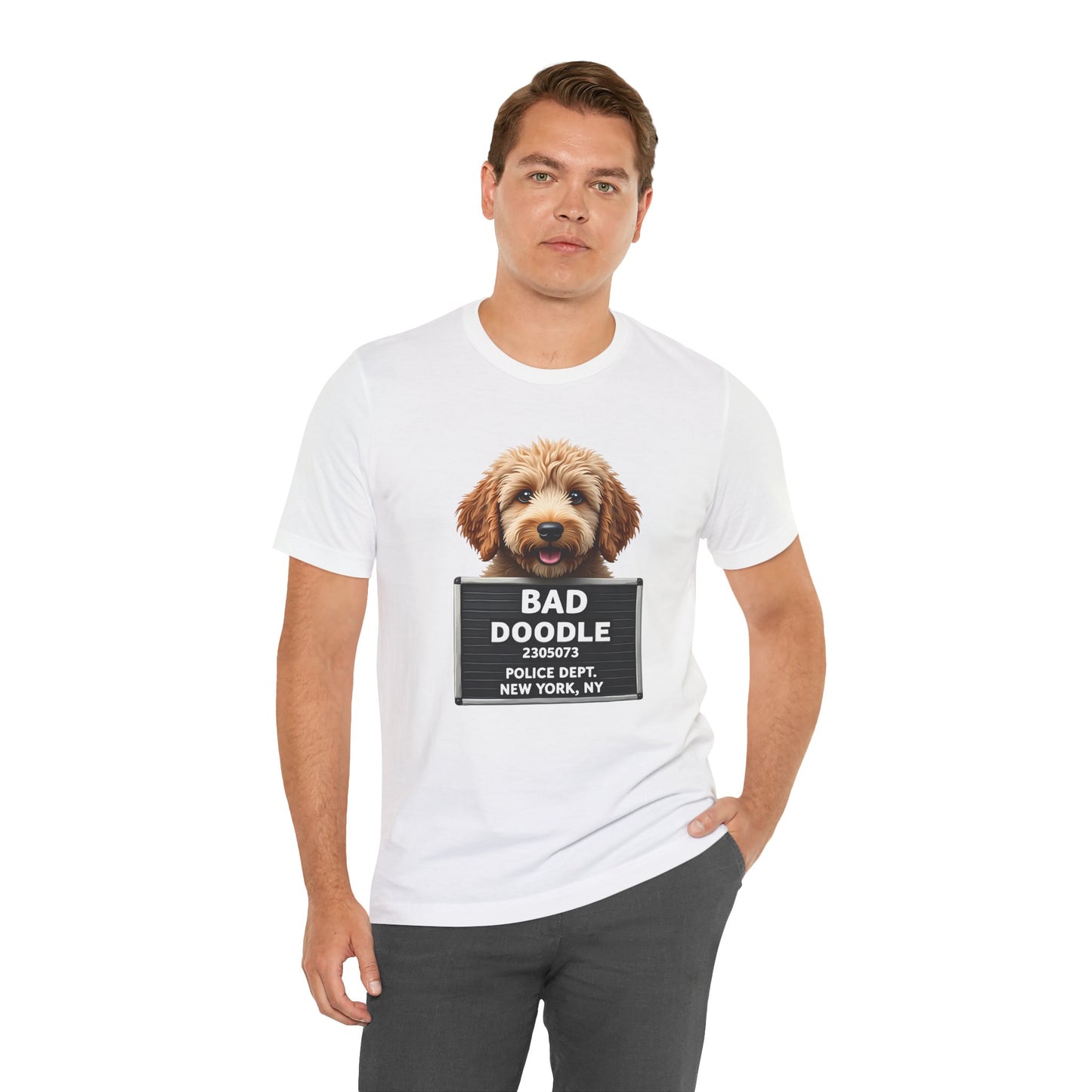 Funny Bad Goldendoodle Mugshot T-Shirt