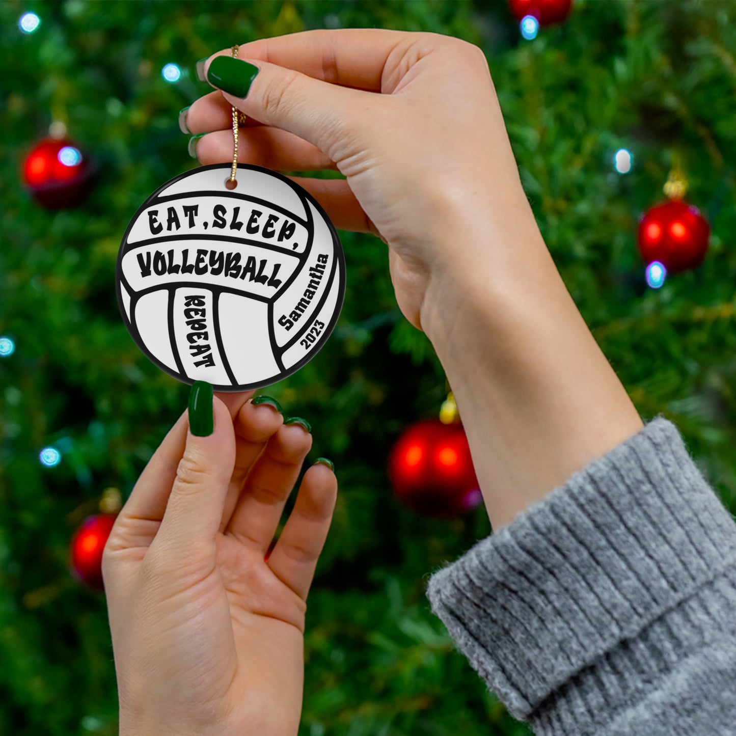 Eat Sleep Volleyball Repeat Volleyball Ornament