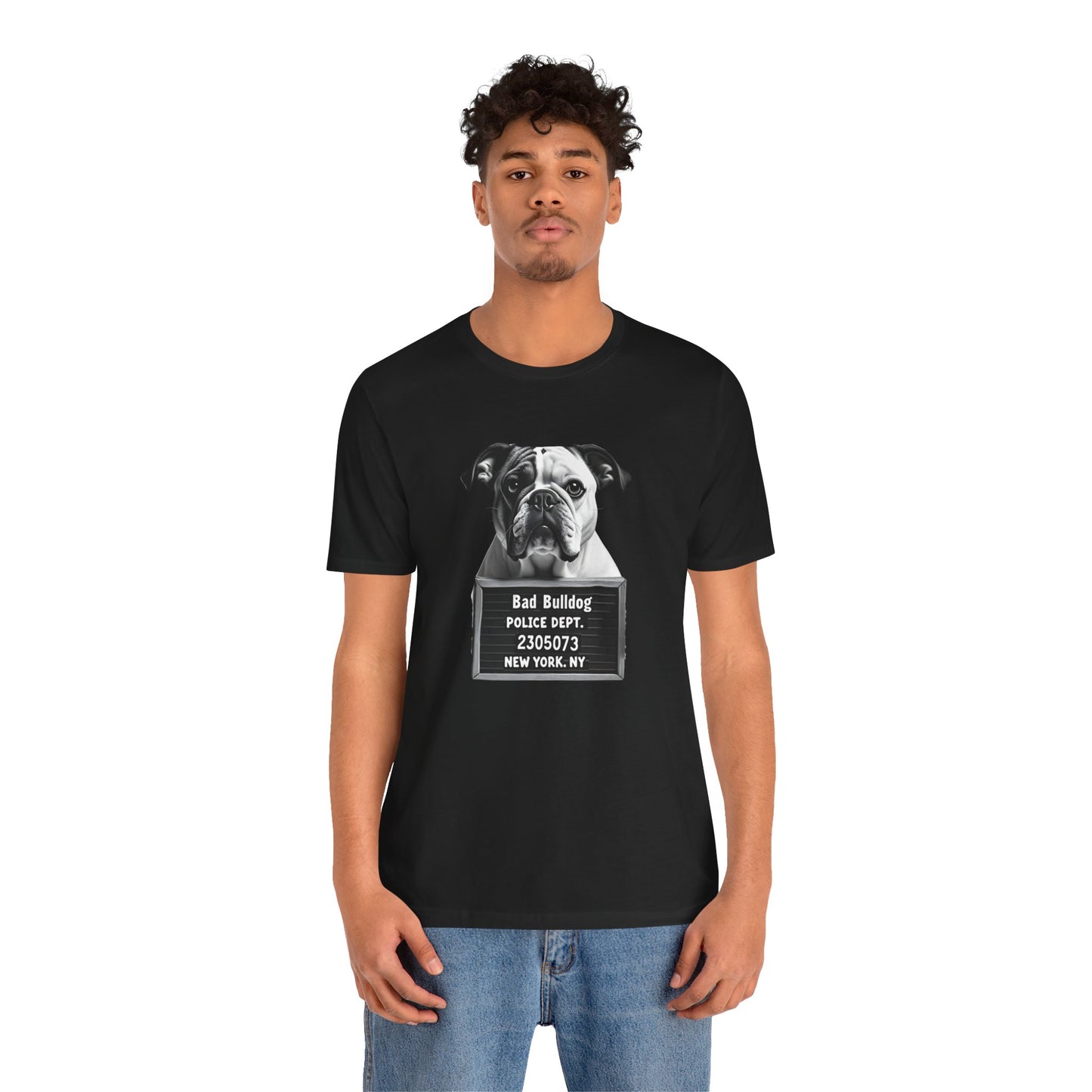 Funny Bad Bulldog Mugshot T-Shirt