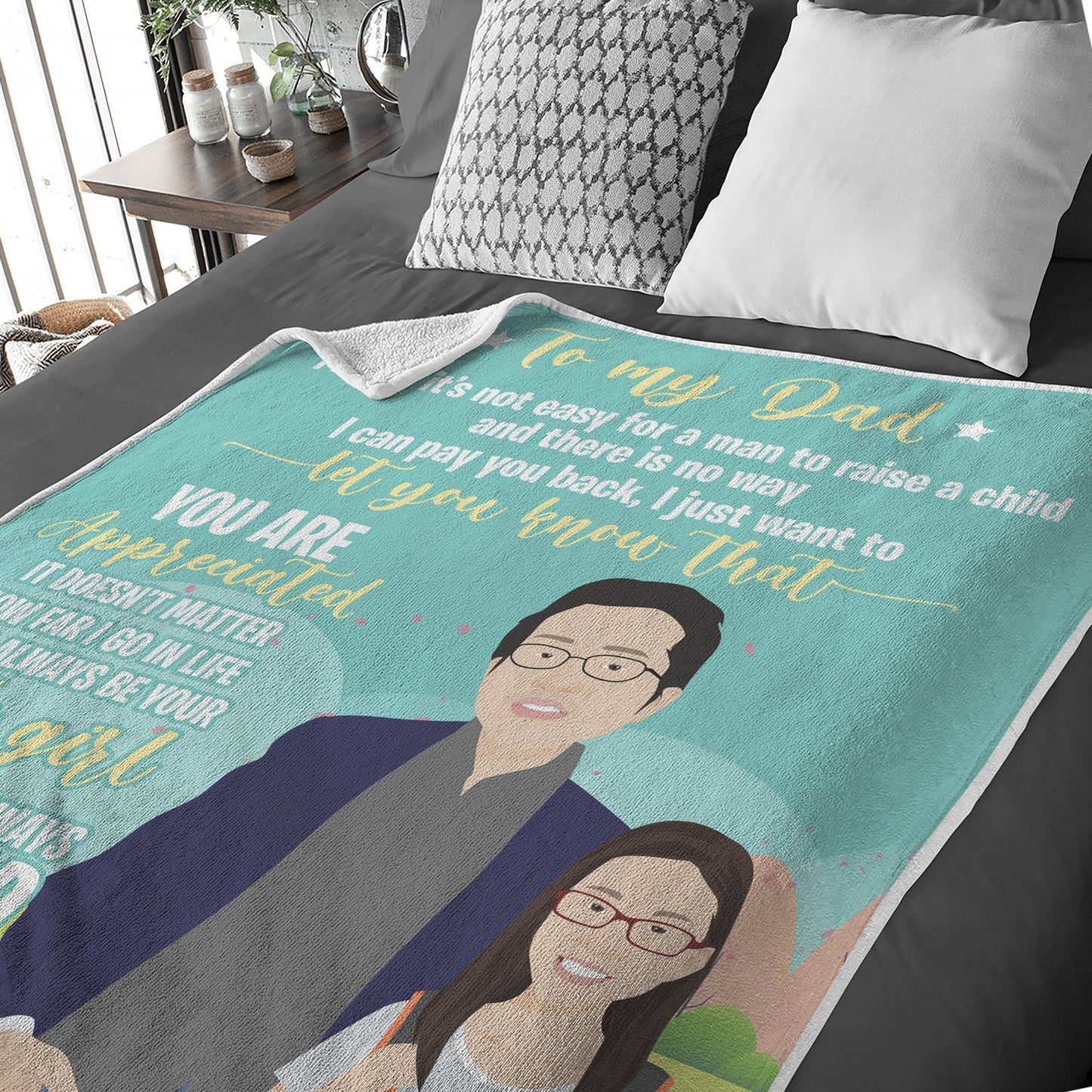Personalized To My Dad Blanket From Daughter