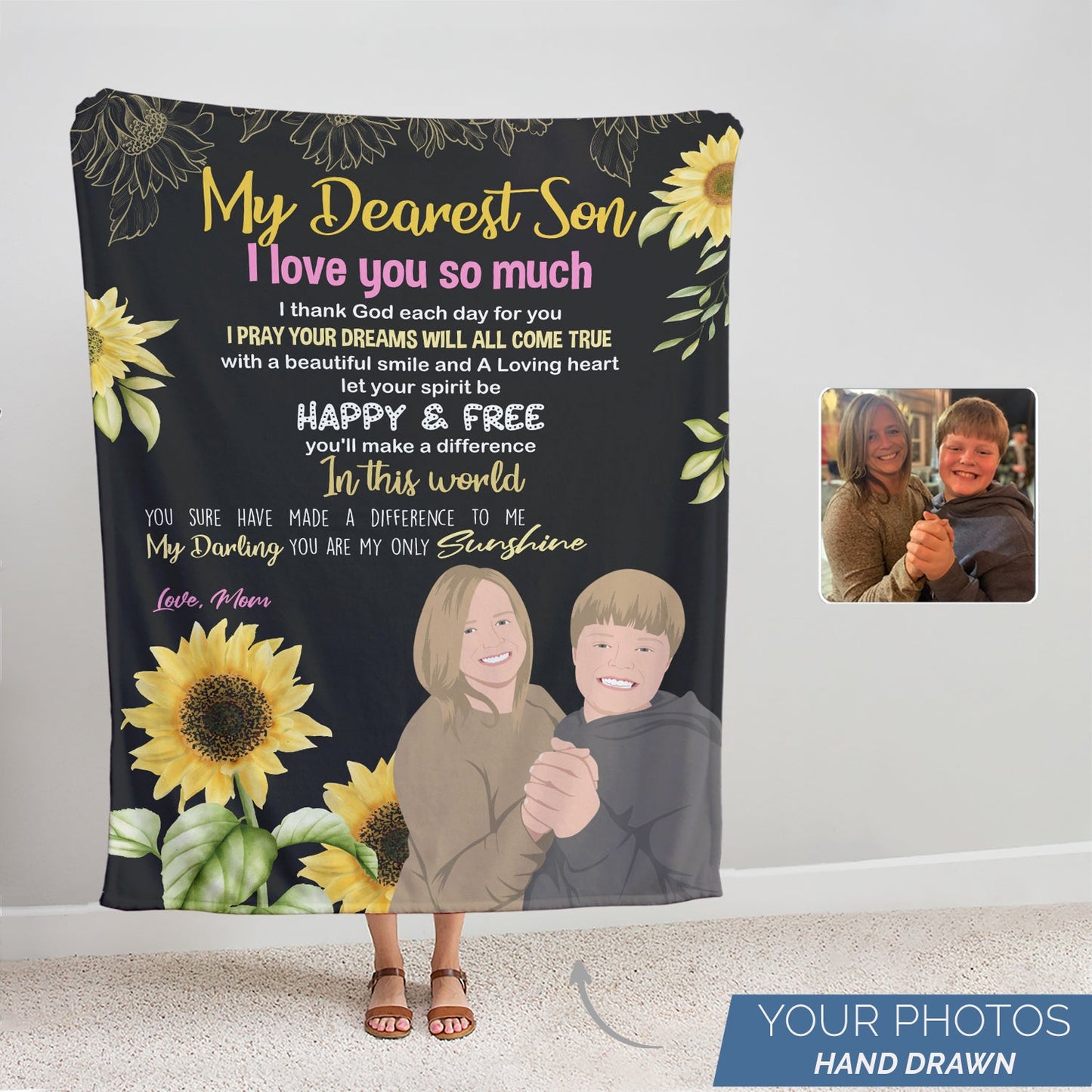 Personalized To My Son Blanket Love Mom