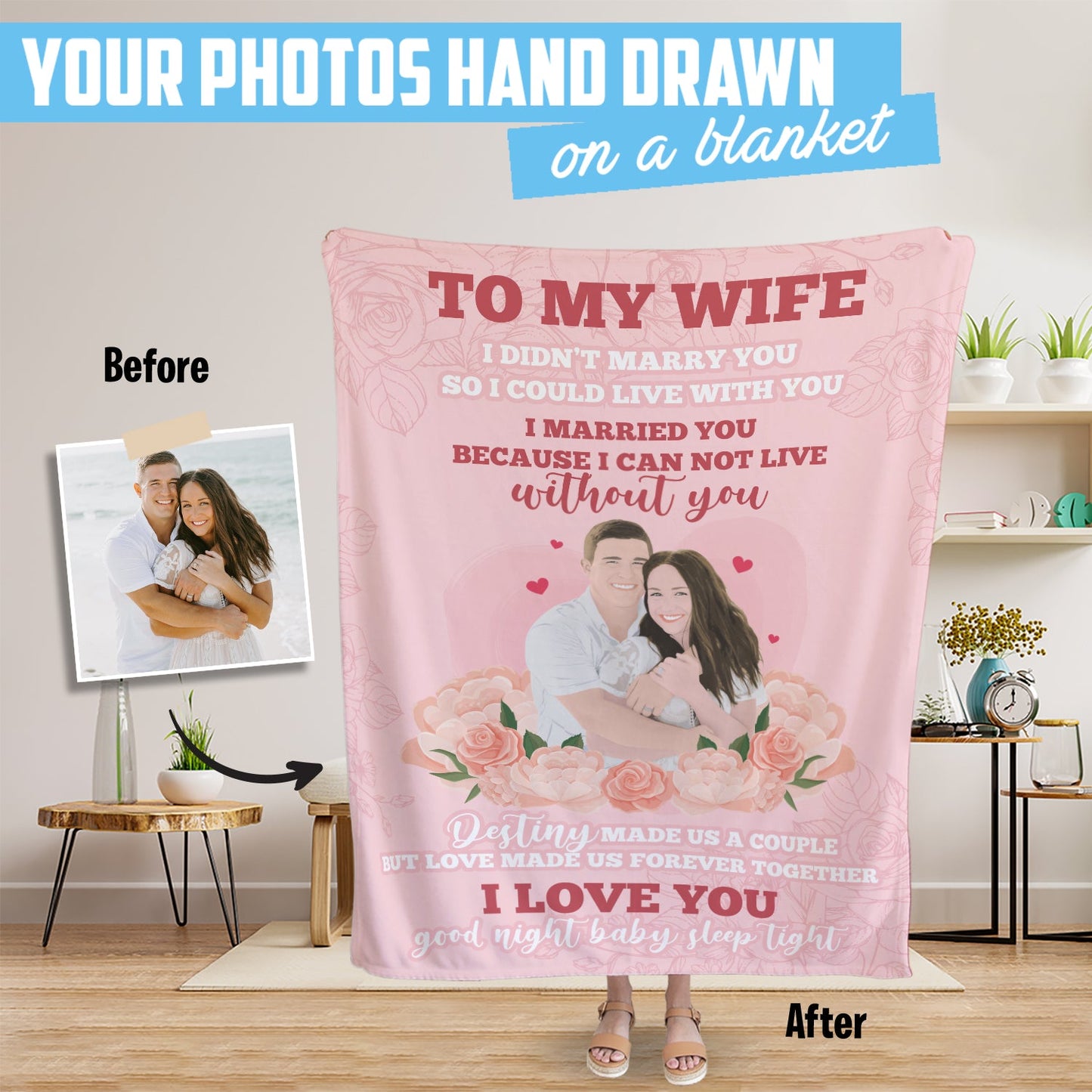 To My Wife Blanket Personalized