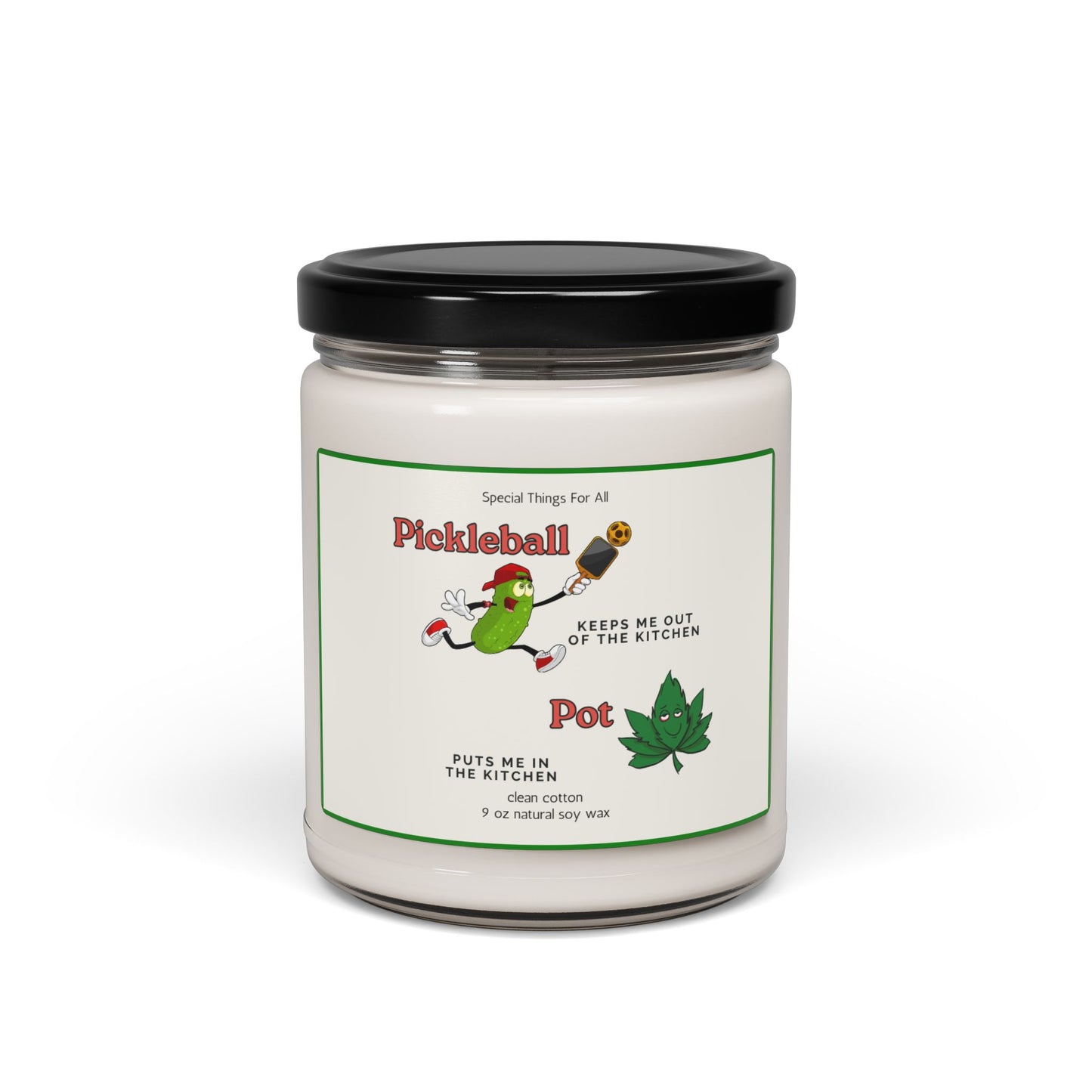Pickleball and Pot Humorous Candle