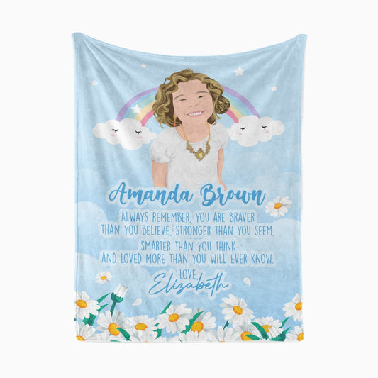 Custom Blanket To My Granddaughter Personalized Hand Drawn Throw from photo for Valentine's Day