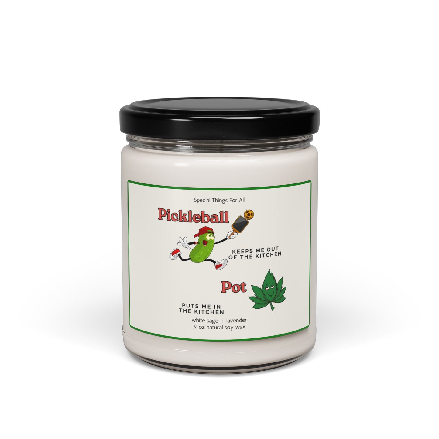 Pickleball and Pot Humorous Candle