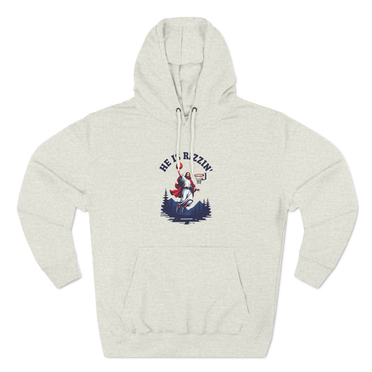 He Is Rizzin Jesus Basketball Hoodie